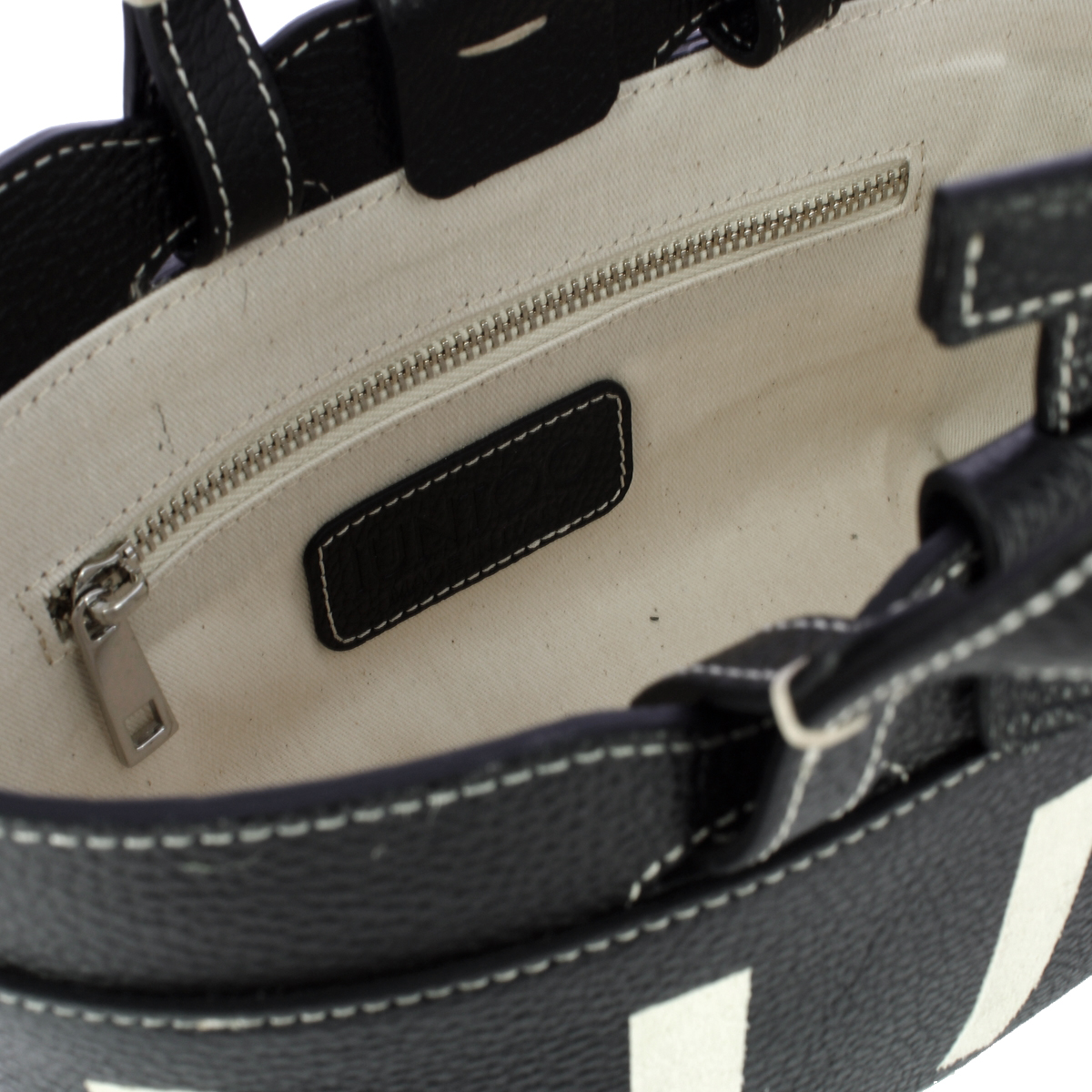 Iuntoo Shopping Sibilla Mini Logo Nero+Panna - 5