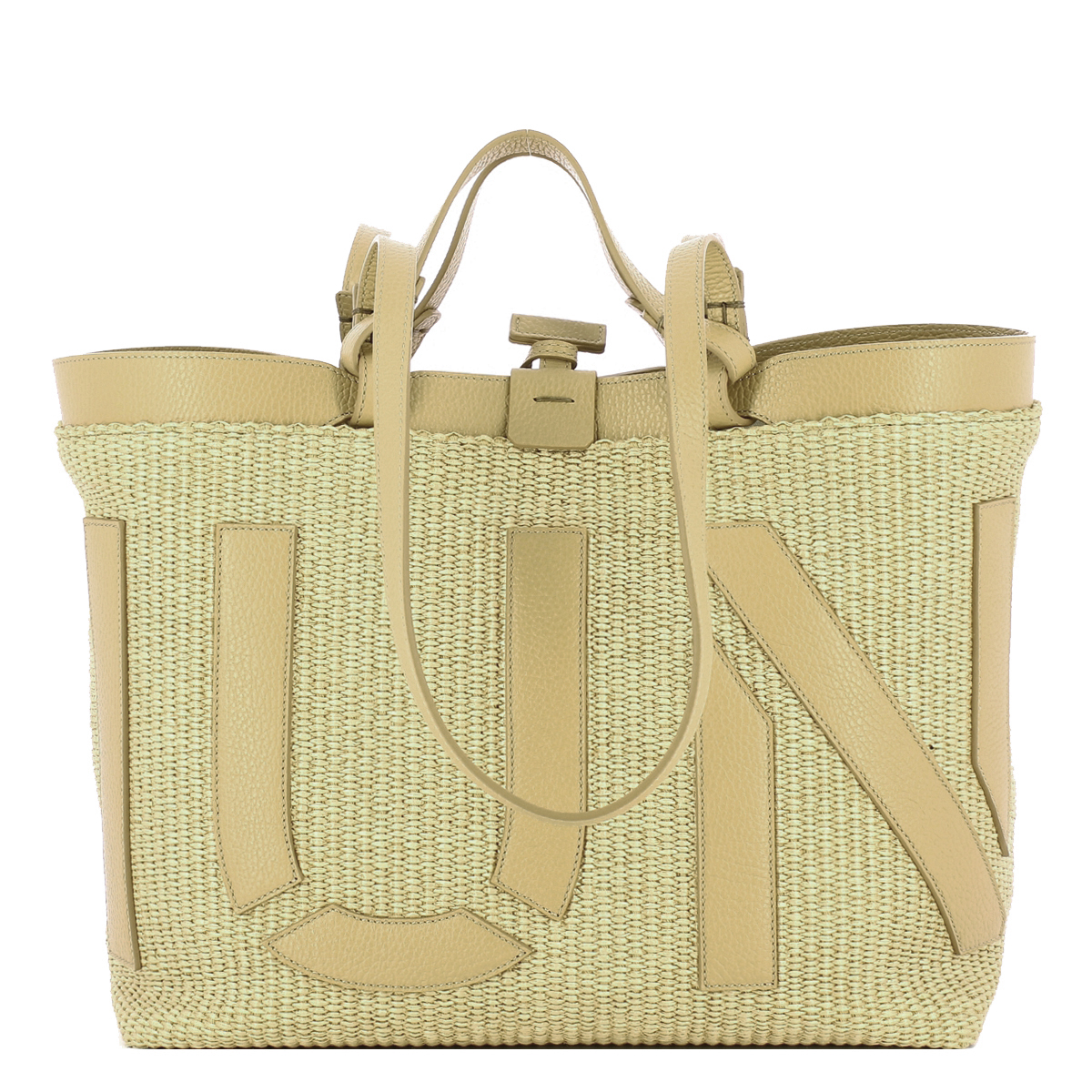 Iuntoo Shopping Sibilla Media Logo Raffia Naturale+Cammello - 1