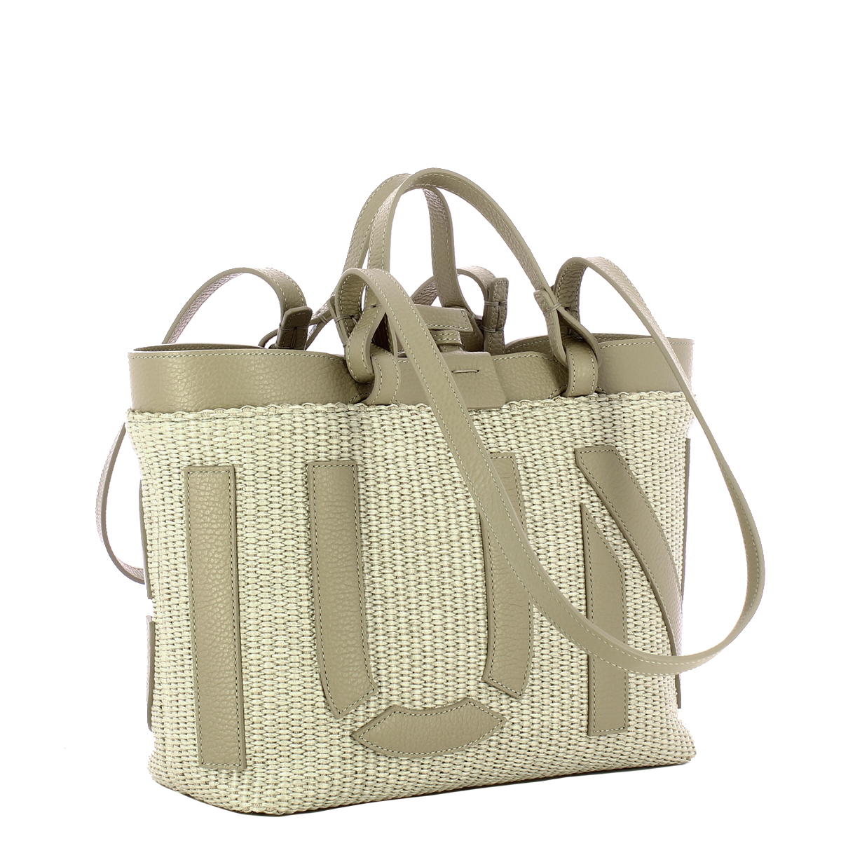 Iuntoo Shopping Sibilla Piccola Logo Raffia Cappuccino+Cappuccino - 2 Iuntoo Shopping Sibilla Piccola Logo Raffia Cappuccino+Cappuccino - 2
