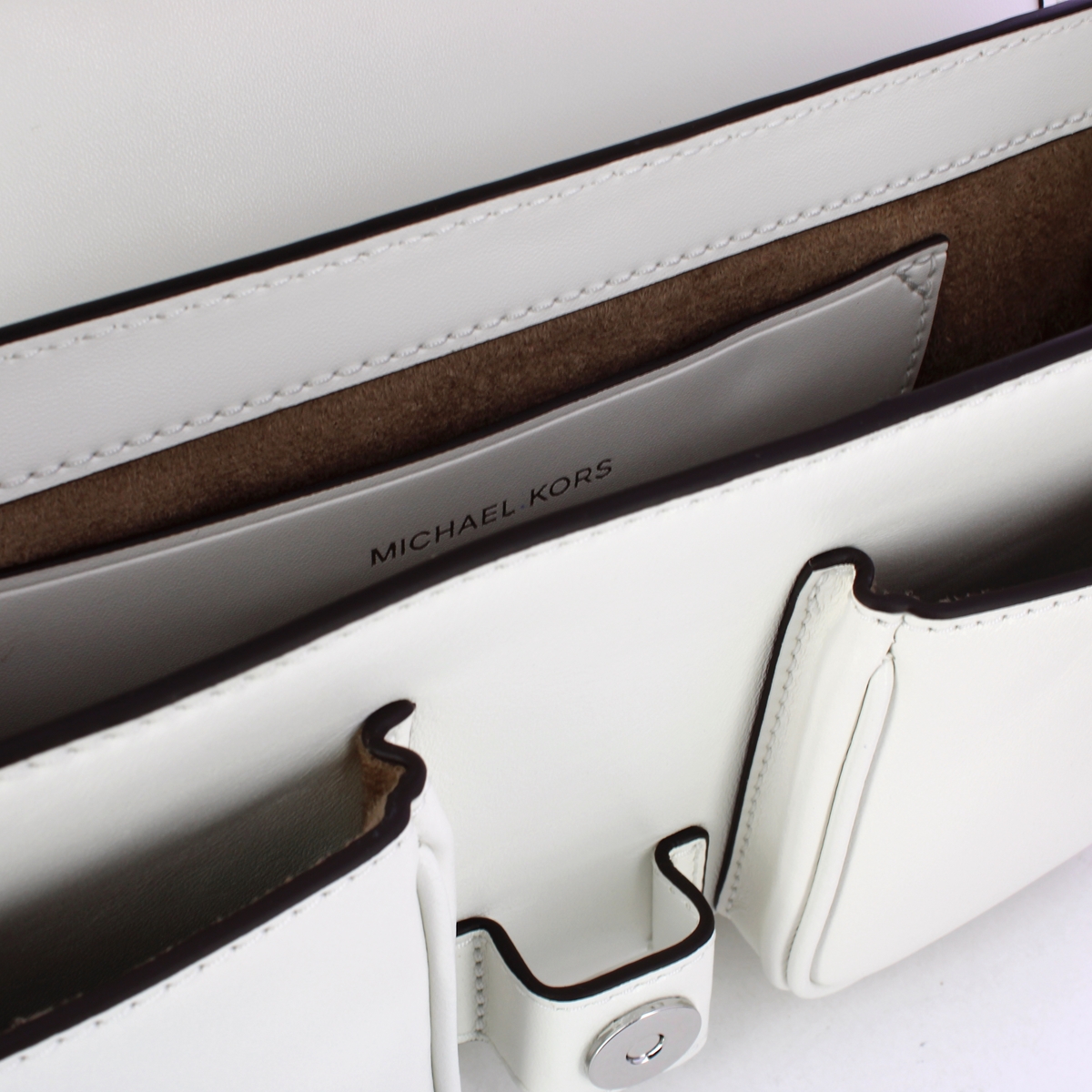 Michael Kors Borsa a spalla Colby media Optic White - 4