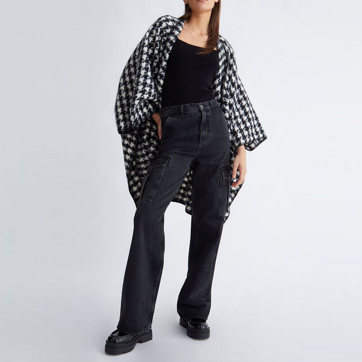 Liu Jo Poncho Bianco Nero - 2 Liu Jo Poncho Bianco Nero - 2