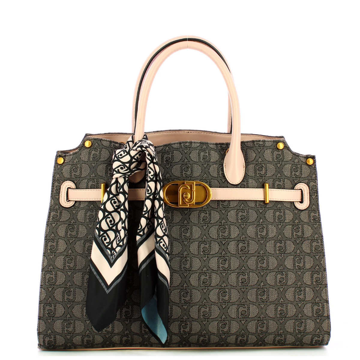 Liu Jo Borsa a mano Large logata con foulard Nero - 1 Liu Jo Borsa a mano Large logata con foulard Nero - 1