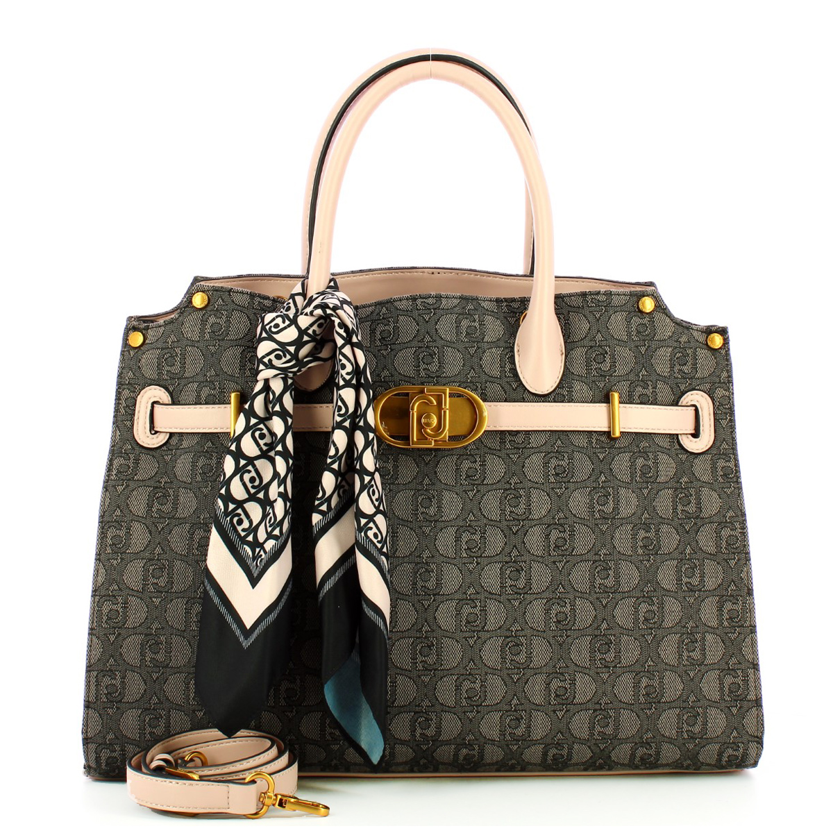 Liu Jo Borsa a mano Large logata con foulard Nero - 4 Liu Jo Borsa a mano Large logata con foulard Nero - 4