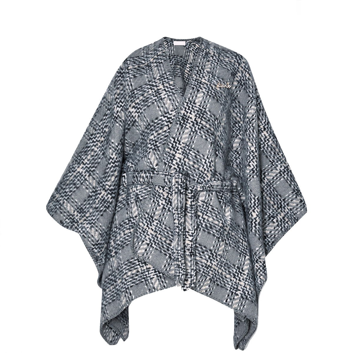 Liu Jo Poncho Pied de Poule Grey Cloud - 1 Liu Jo Poncho Pied de Poule Grey Cloud - 1
