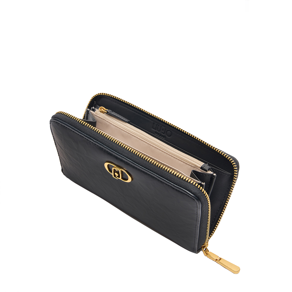 Liu Jo Portafoglio grande Zip Around con Logo Black - 4 Liu Jo Portafoglio grande Zip Around con Logo Black - 4