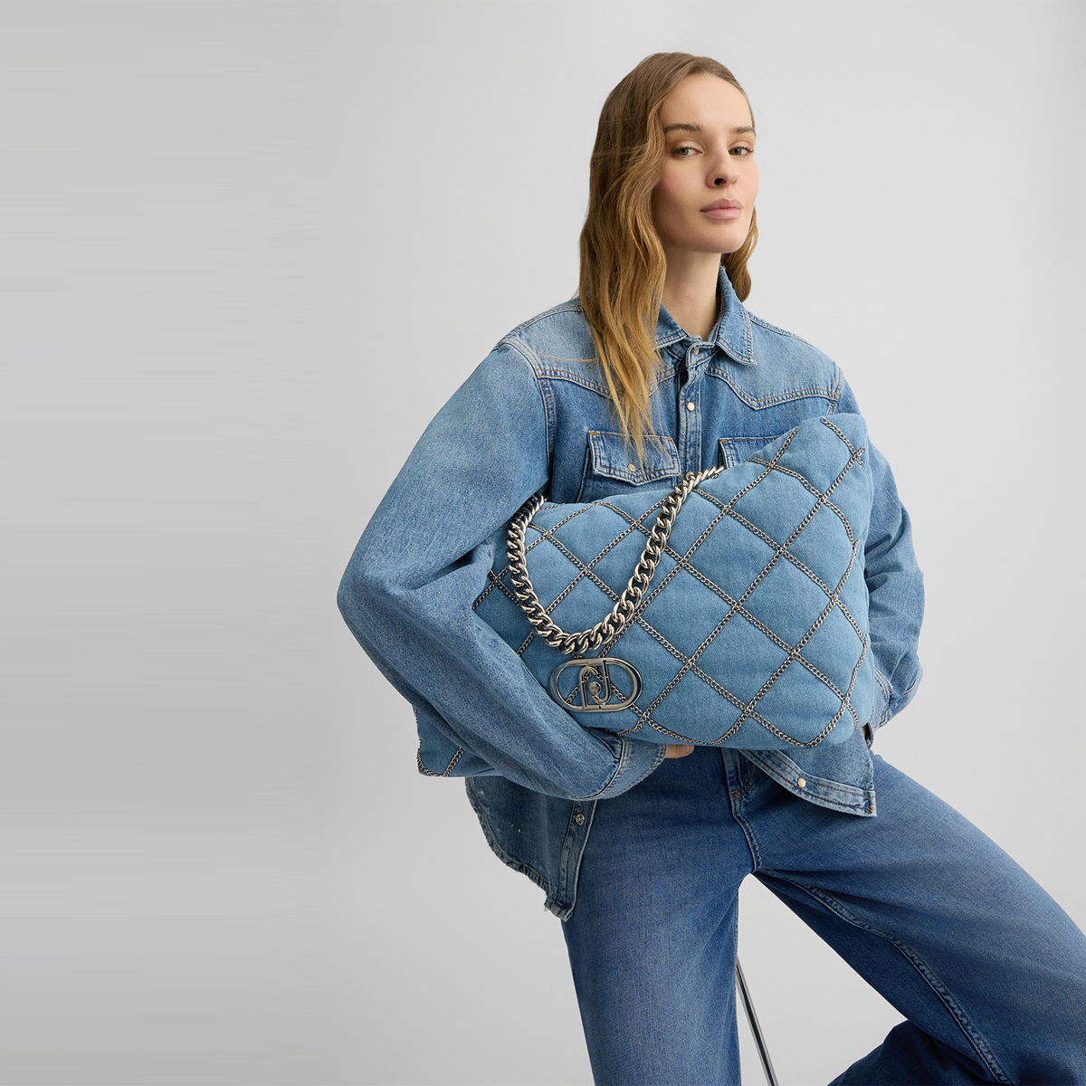 Liu Jo Borsa a spalla con catena Light Denim - 2 Liu Jo Borsa a spalla con catena Light Denim - 2