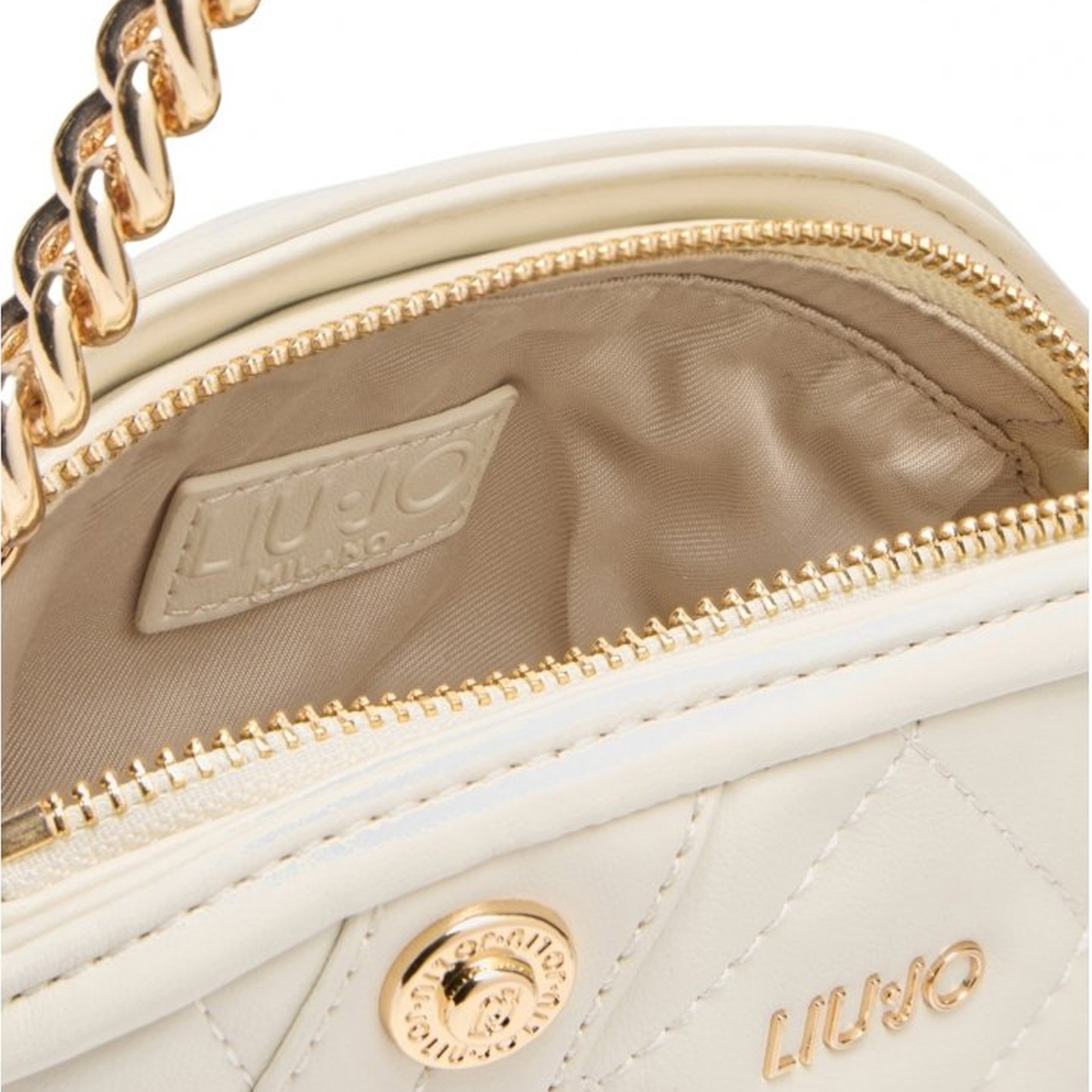 Liu Jo Matelassé Crossbody Bag Cream - 4