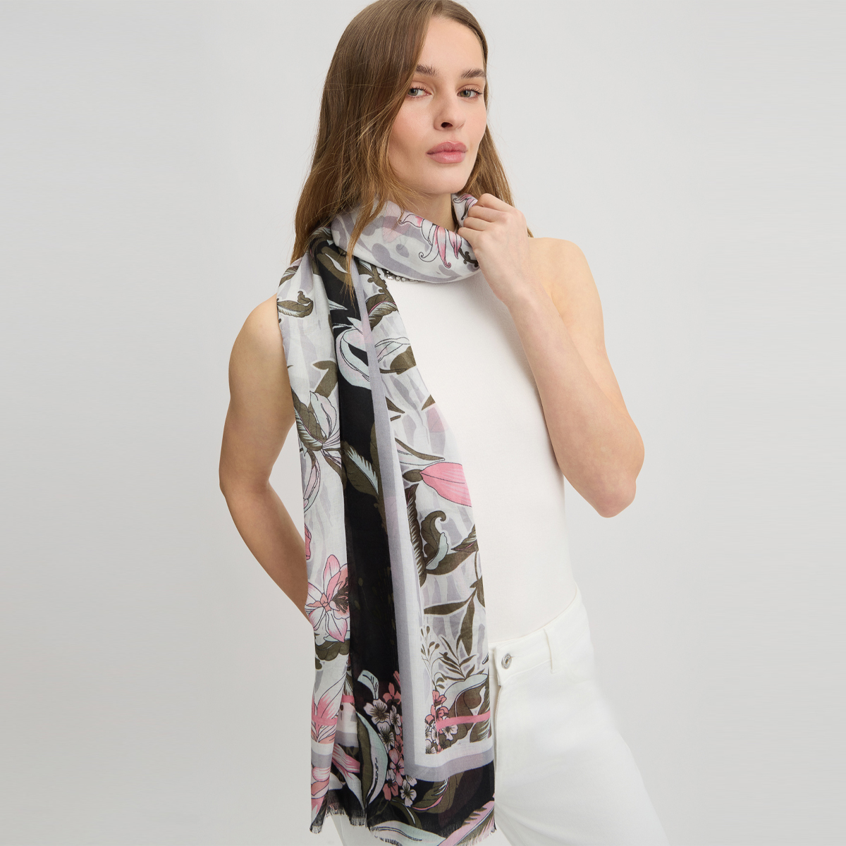 Liu Jo Foulard stamp floreale Black - 2