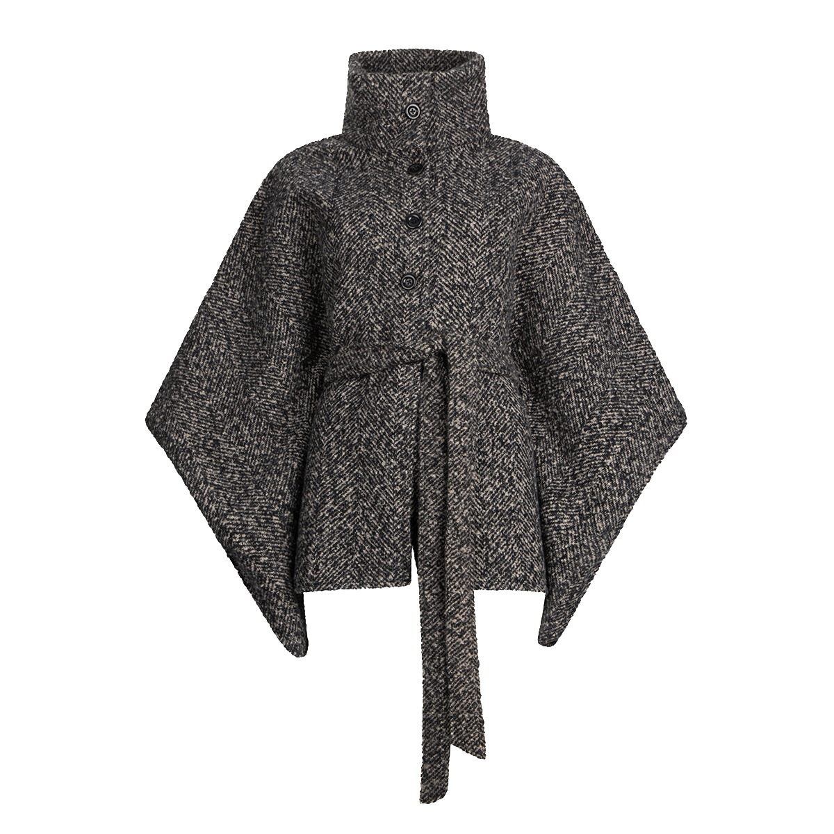 Liu Jo Poncho con cintura Nero Bianco - 1