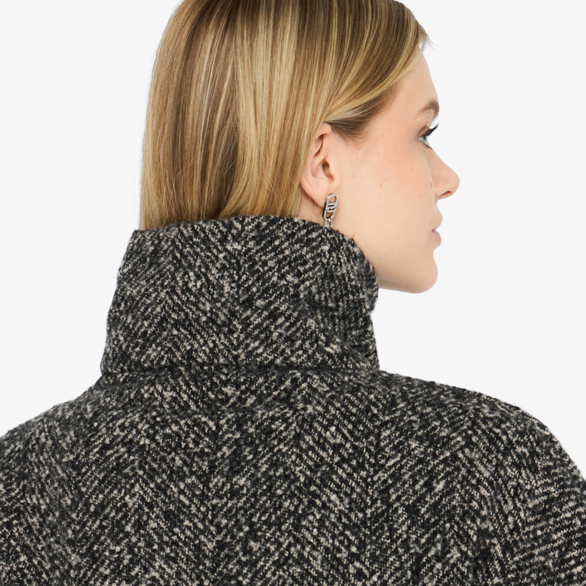 Liu Jo Poncho con cintura Nero Bianco - 6