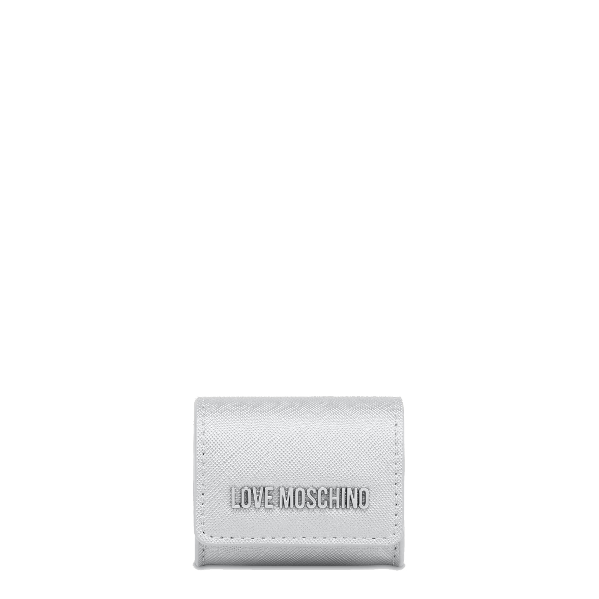 Love Moschino Mini Bustina Portachiavi Argento Laminato - 1 Love Moschino Mini Bustina Portachiavi Argento Laminato - 1