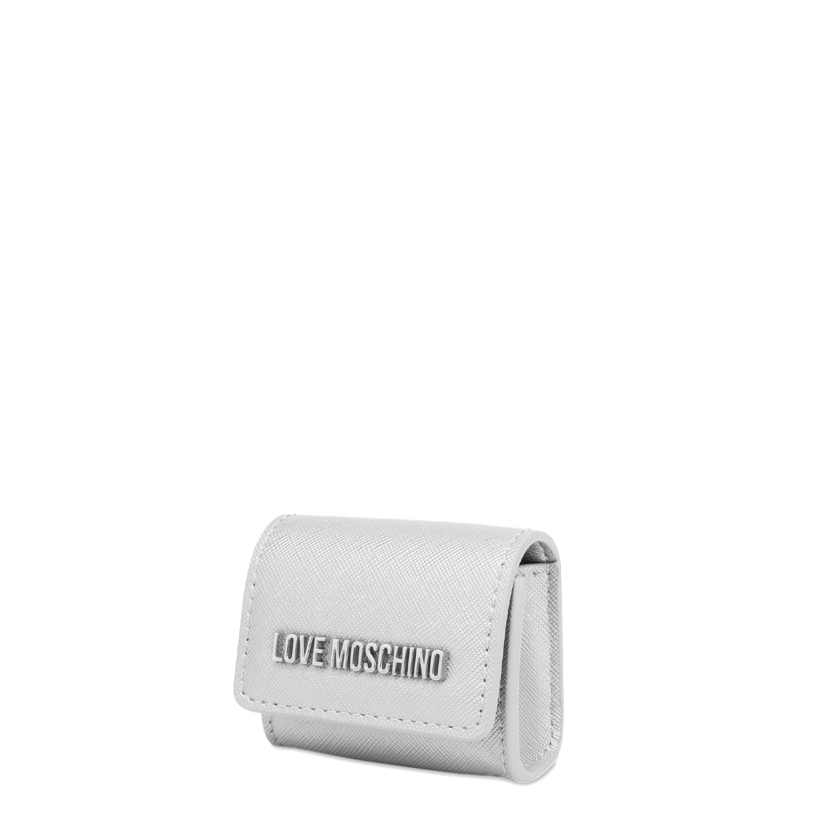 Love Moschino Mini Bustina Portachiavi Argento Laminato - 2 Love Moschino Mini Bustina Portachiavi Argento Laminato - 2