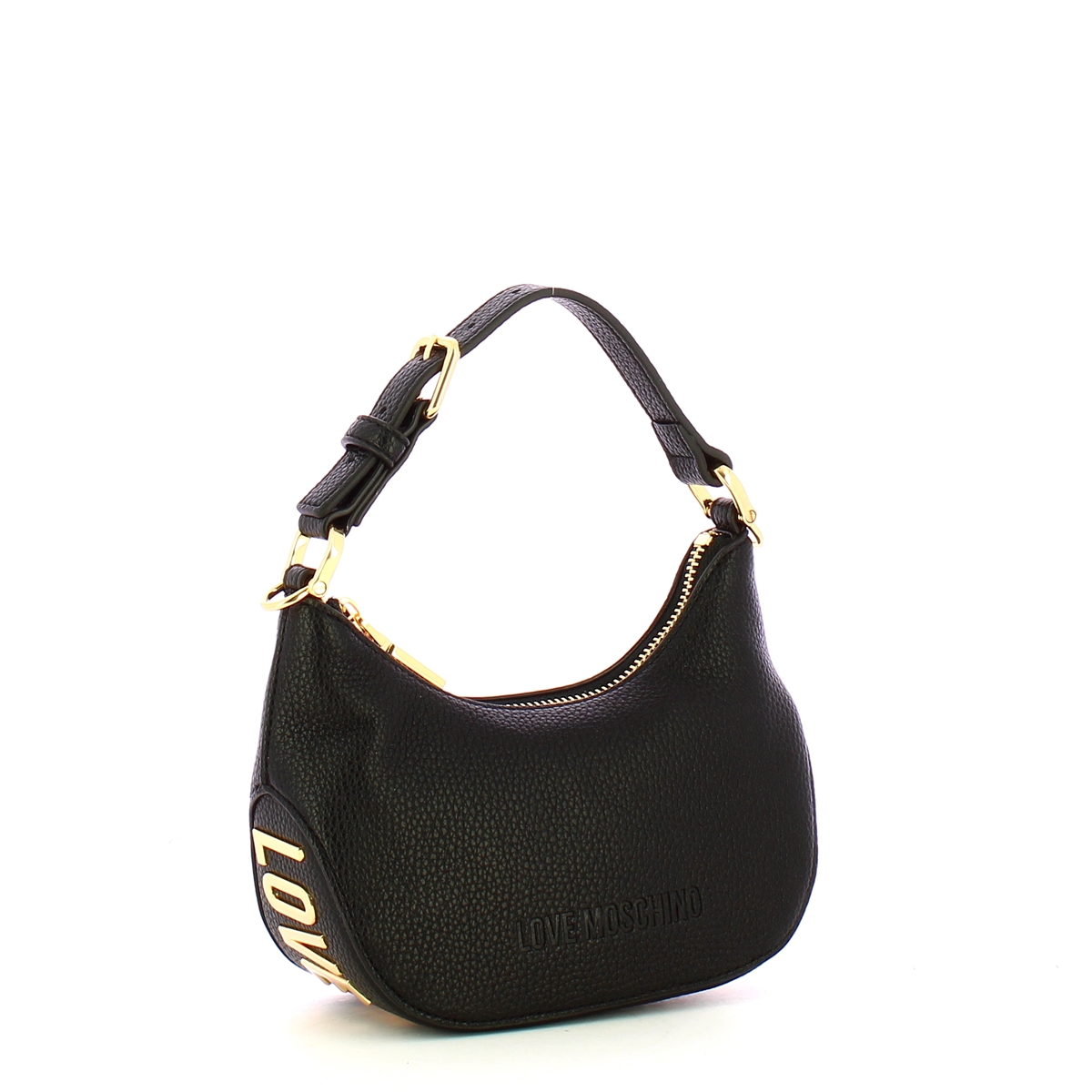 Love Moschino Hobo Bag Giant Logo mini Nero Oro - 2 Love Moschino Hobo Bag Giant Logo mini Nero Oro - 2