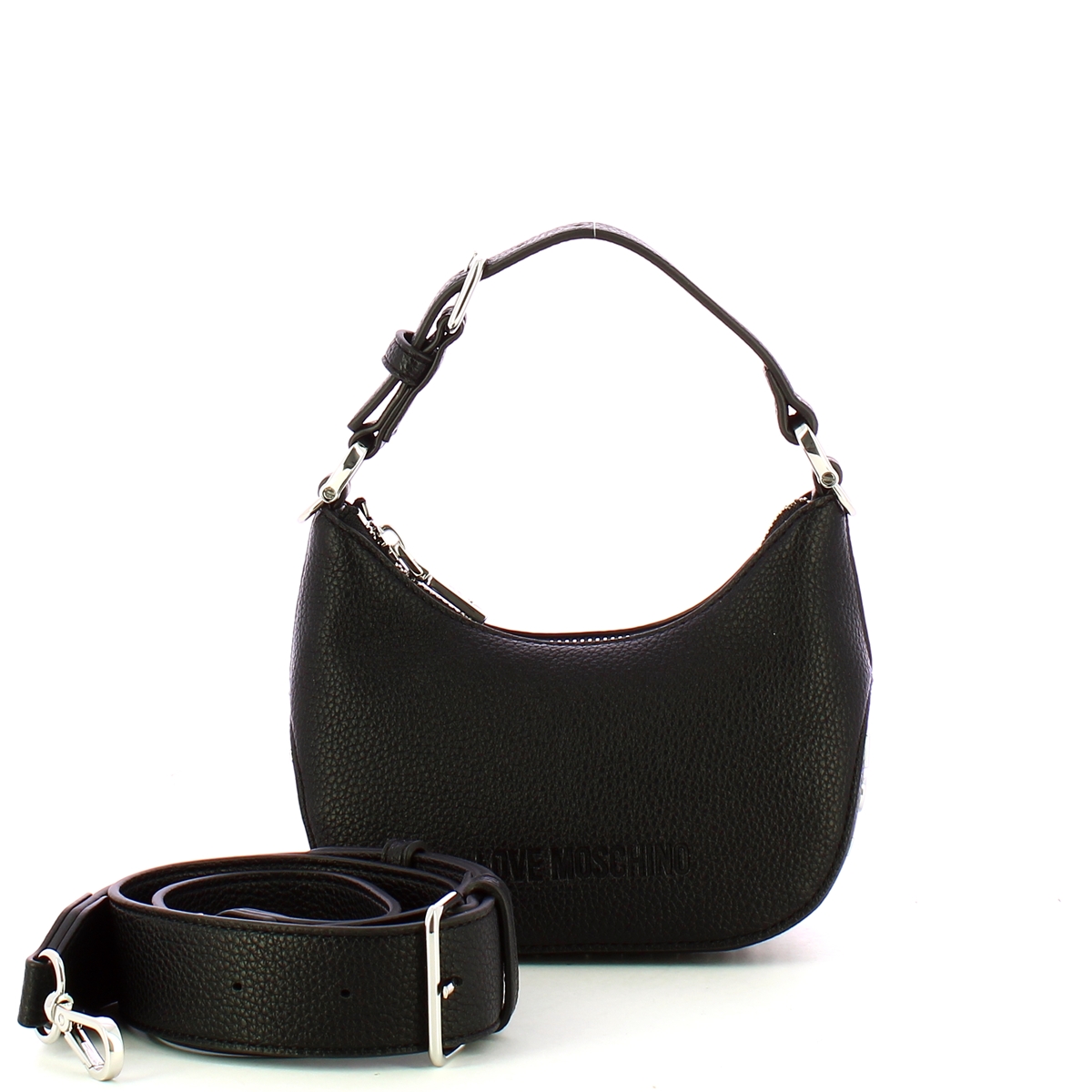 Love Moschino Hobo Bag Giant Logo mini Nero Nikel - 4