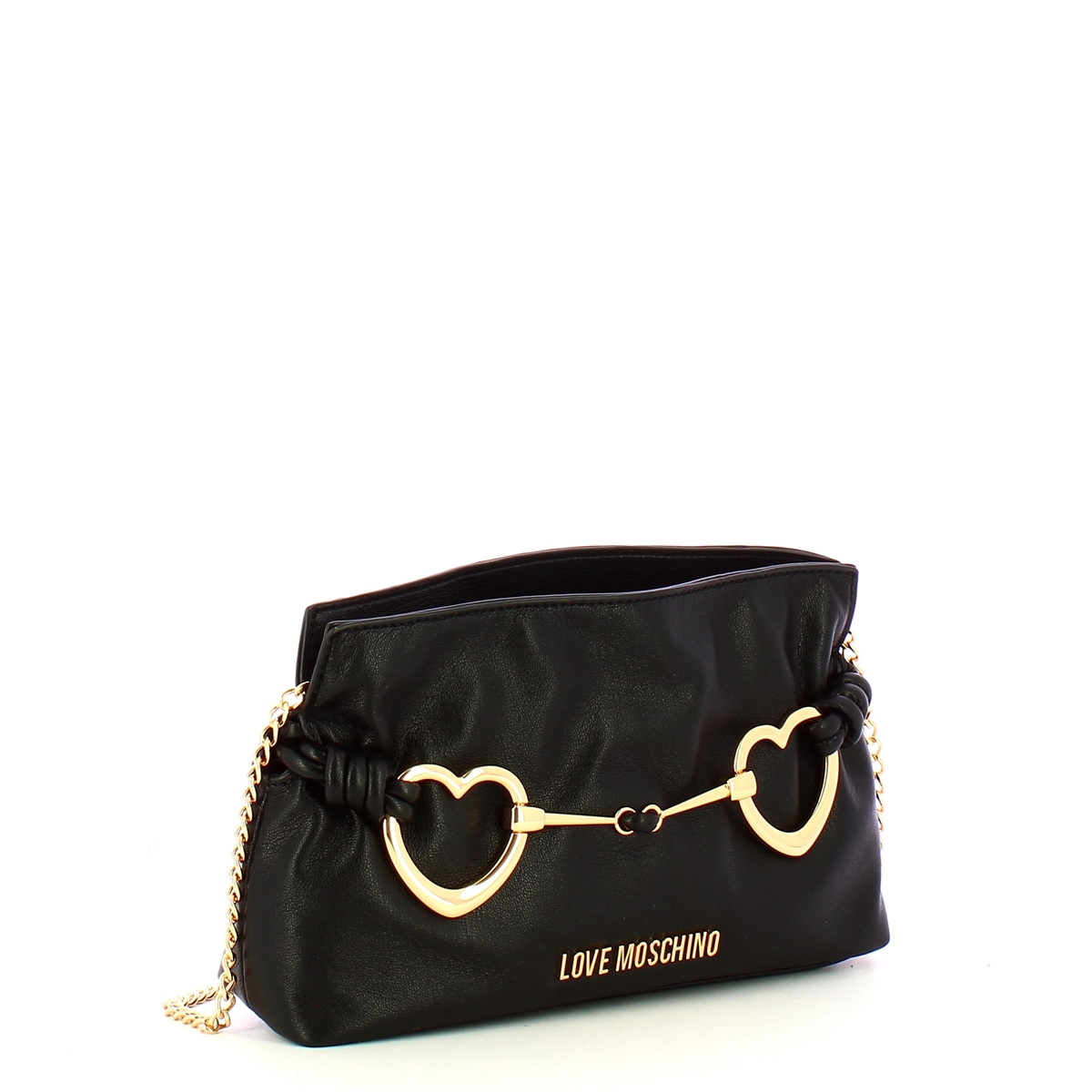 Love Moschino Clutch Laminata Hearts Nero - 2