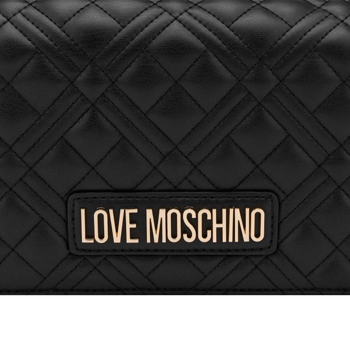 Love Moschino Clutch Shiny Quilted Nero Oro - 4