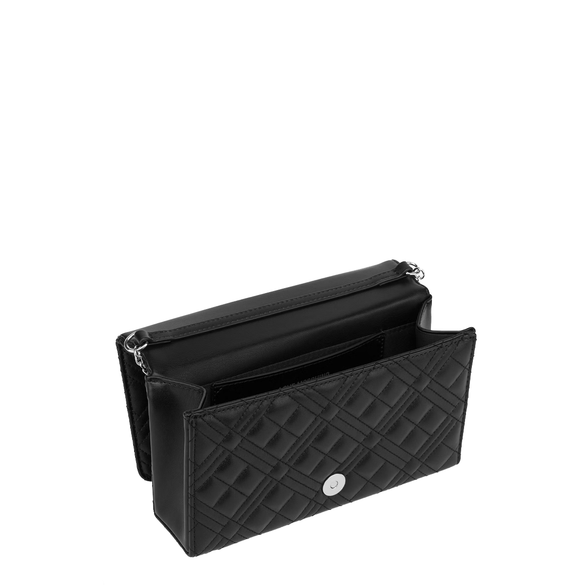 Love Moschino Clutch Shiny Quilted Nero Nikel - 3