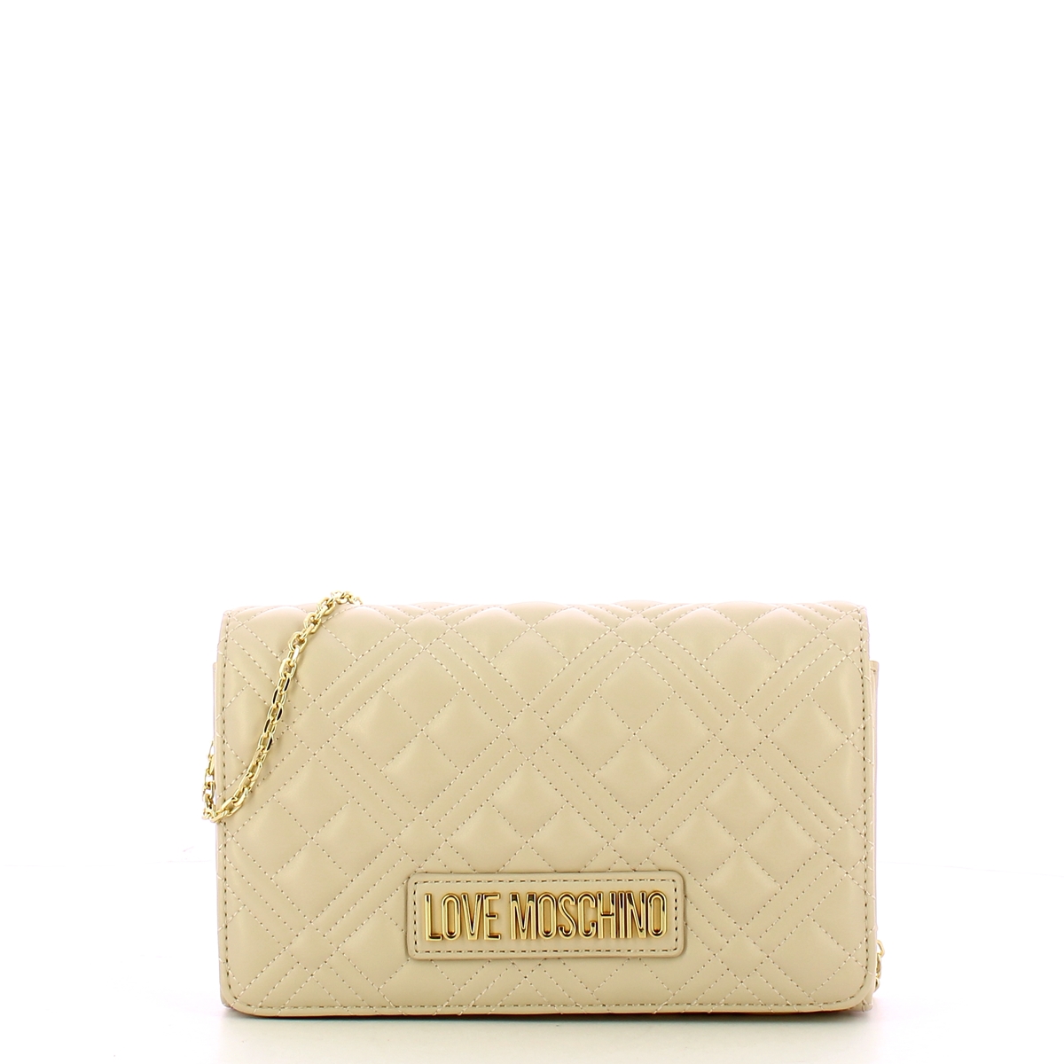 Love Moschino Clutch Shiny Quilted Avorio - 1