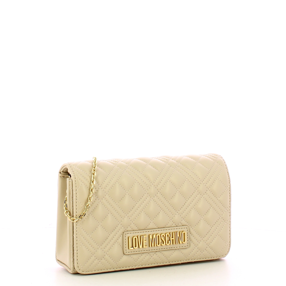 Love Moschino Clutch Shiny Quilted Avorio - 2