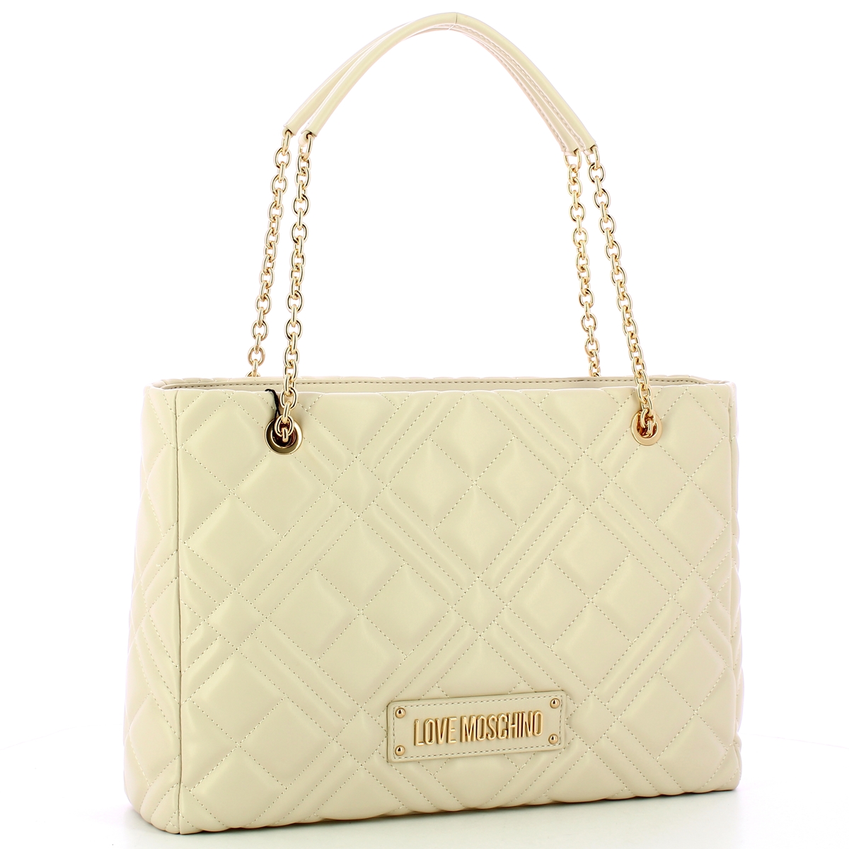 Love Moschino Shopper Quilted Lettering Logo Avorio - 2
