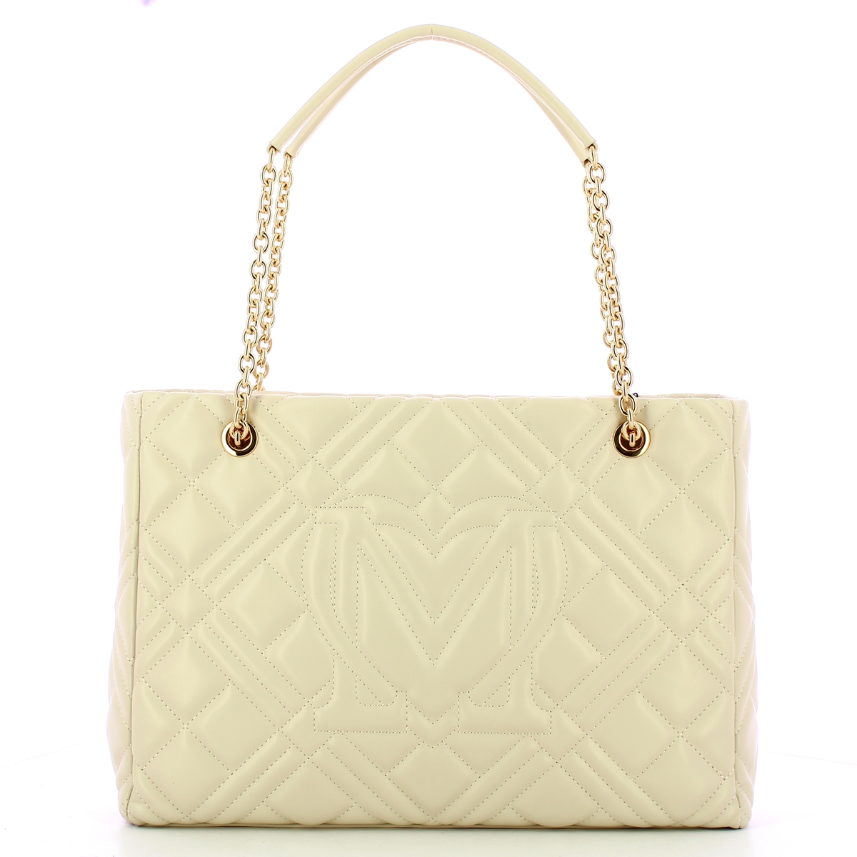 Love Moschino Shopper Quilted Lettering Logo Avorio - 3