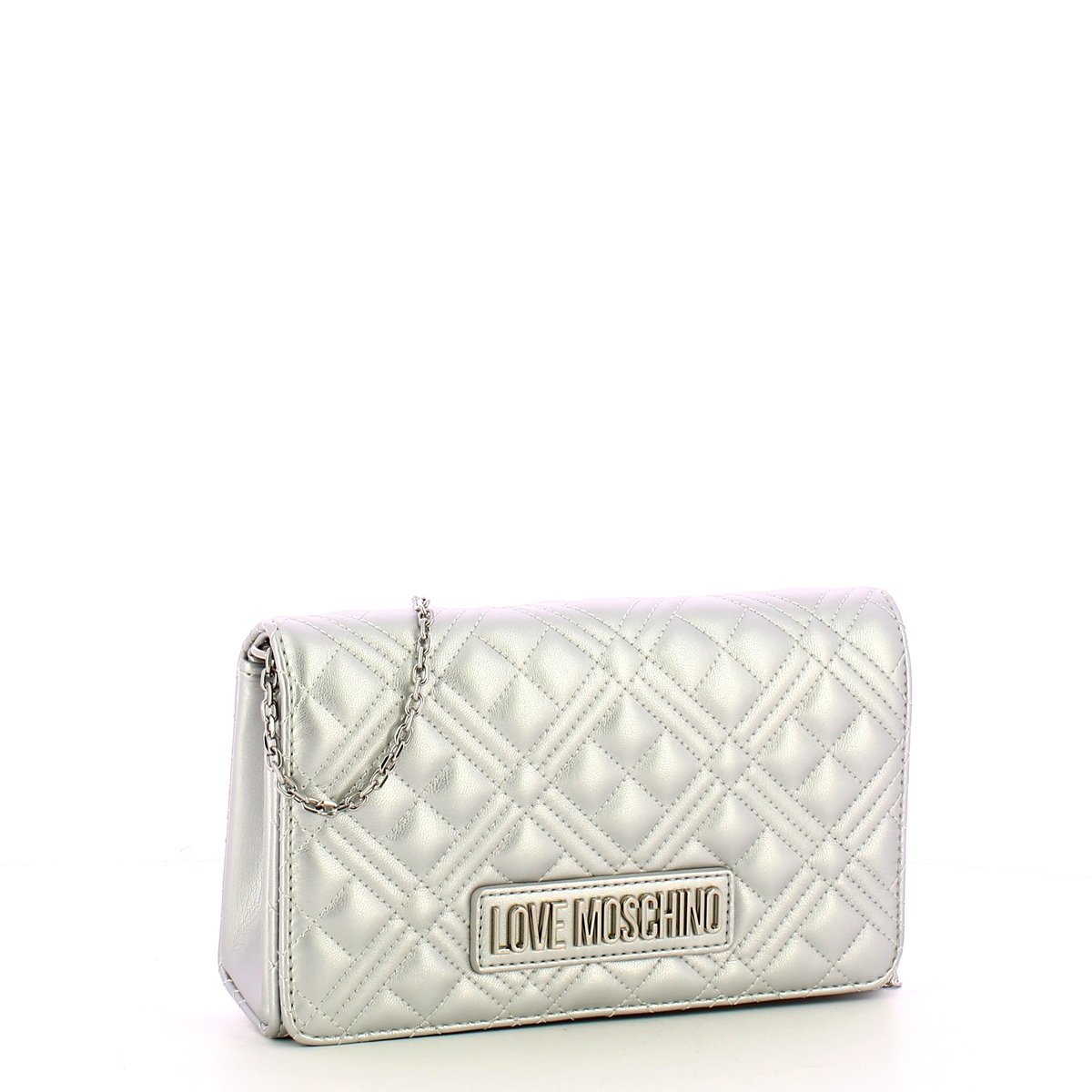 Love Moschino Clutch Shiny Quilted Silver - 2