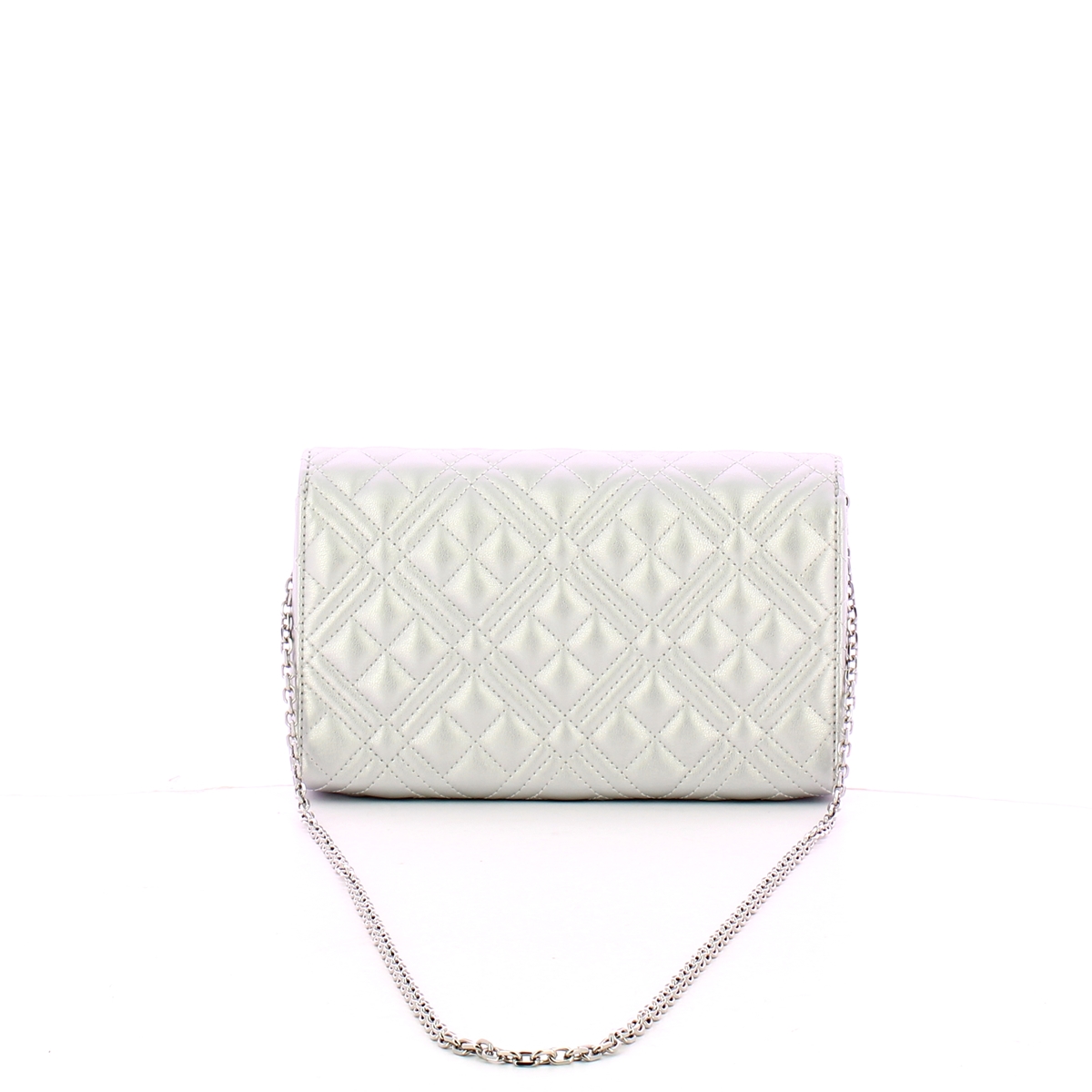 Love Moschino Clutch Shiny Quilted Silver - 3
