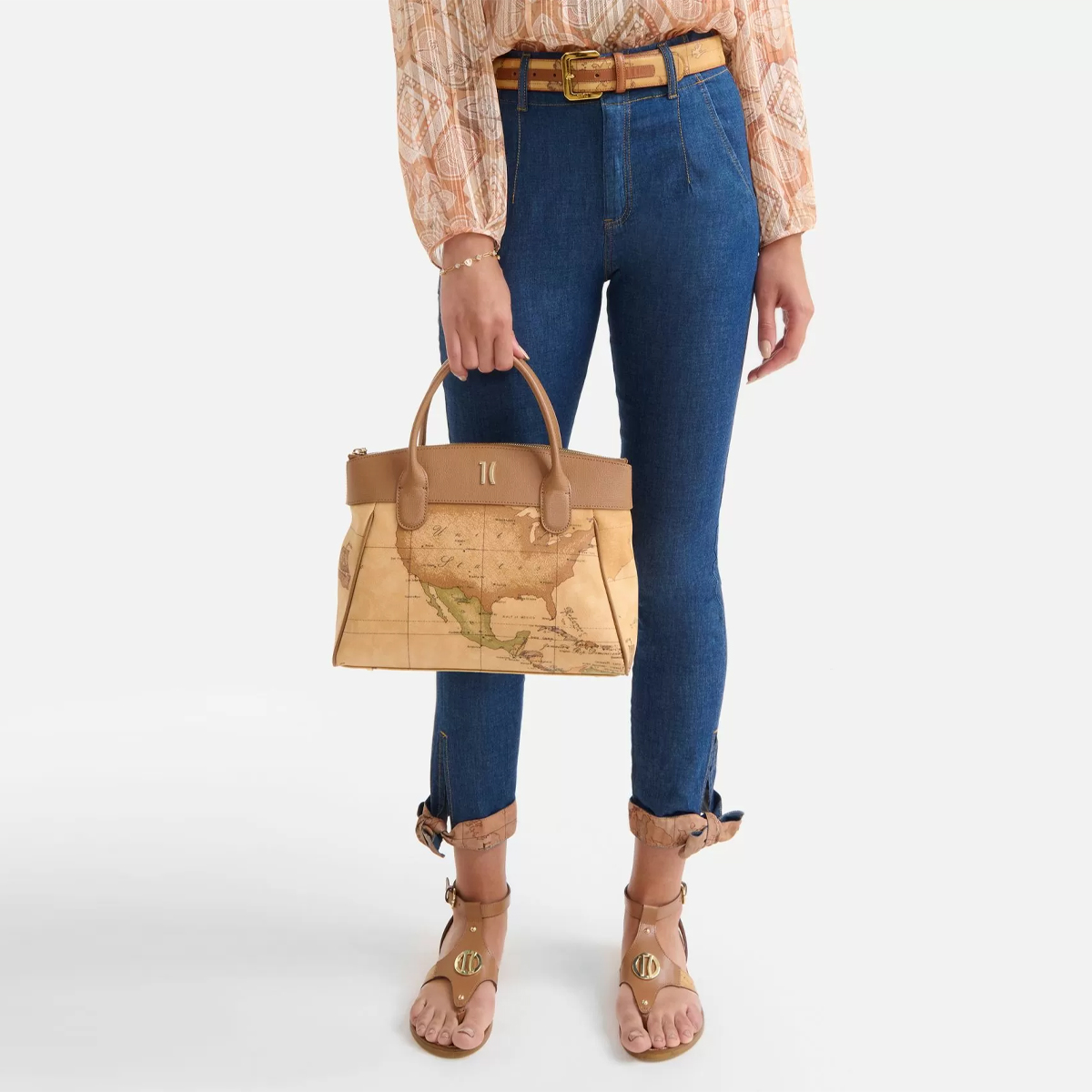 Alviero Martini 1a Classe Borsa a mano Heritage Geo Tabacco - 2