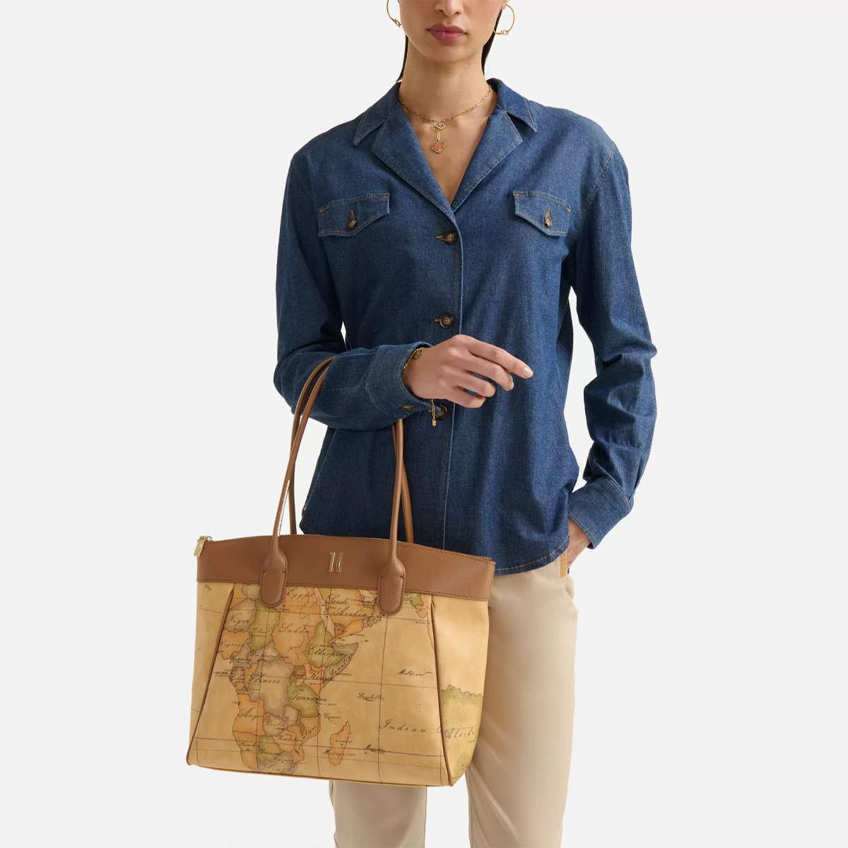 Alviero Martini 1a Classe Shopping bag Heritage Geo Tabacco - 2