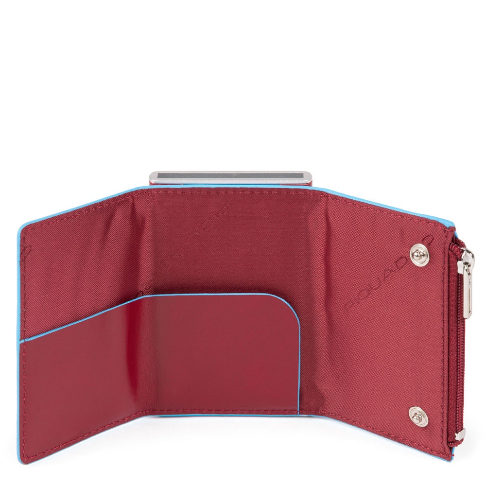 Piquadro Porta carte di credito con Sliding System con portamonete e banconote RFID Blue Square - 2 Piquadro Porta carte di credito con Sliding System con portamonete e banconote RFID Blue Square - 2