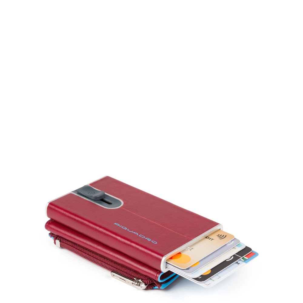 Piquadro Porta carte di credito con Sliding System con portamonete e banconote RFID Blue Square - 3 Piquadro Porta carte di credito con Sliding System con portamonete e banconote RFID Blue Square - 3