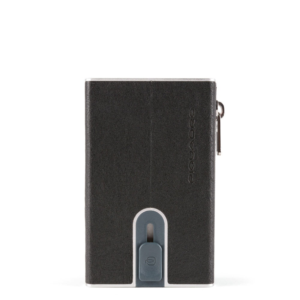 Piquadro Porta carte di credito con Sliding System con portamonete RFID Black Square - 1 Piquadro Porta carte di credito con Sliding System con portamonete RFID Black Square - 1