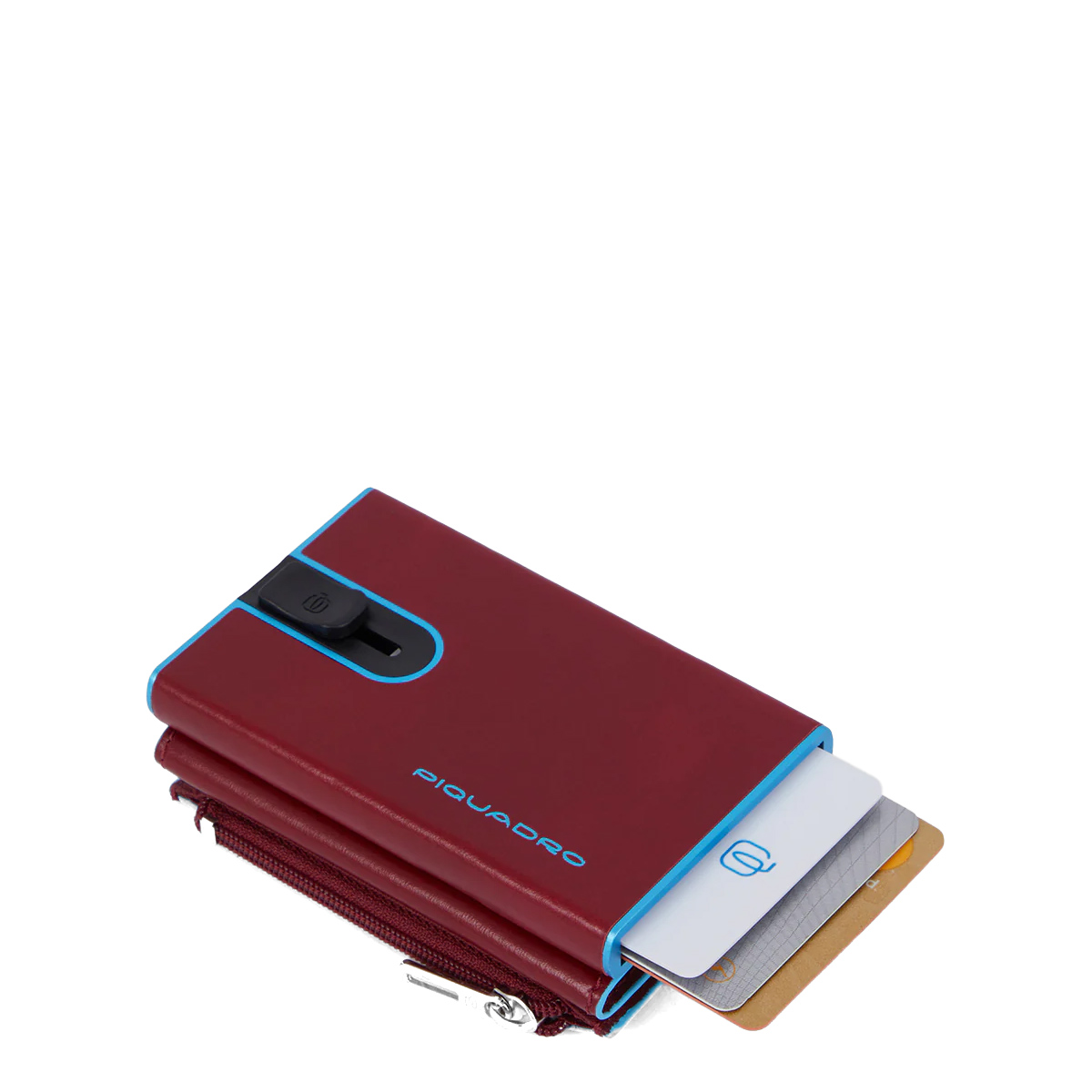 Piquadro Porta carte di credito con Sliding System con portamonete e banconote RFID Blue Square - 3 Piquadro Porta carte di credito con Sliding System con portamonete e banconote RFID Blue Square - 3