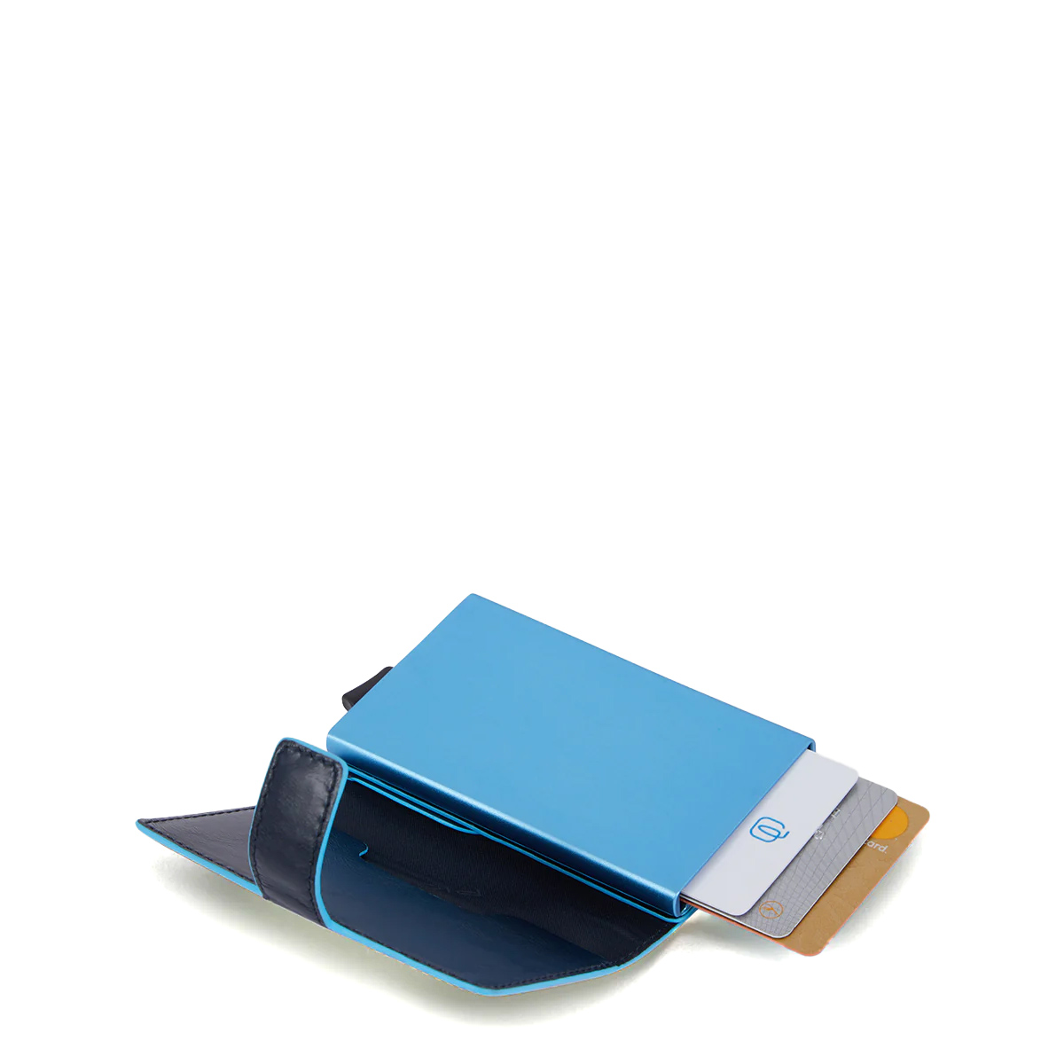 Piquadro Porta carte di credito con Sliding System RFID Blue Square - 3 Piquadro Porta carte di credito con Sliding System RFID Blue Square - 3