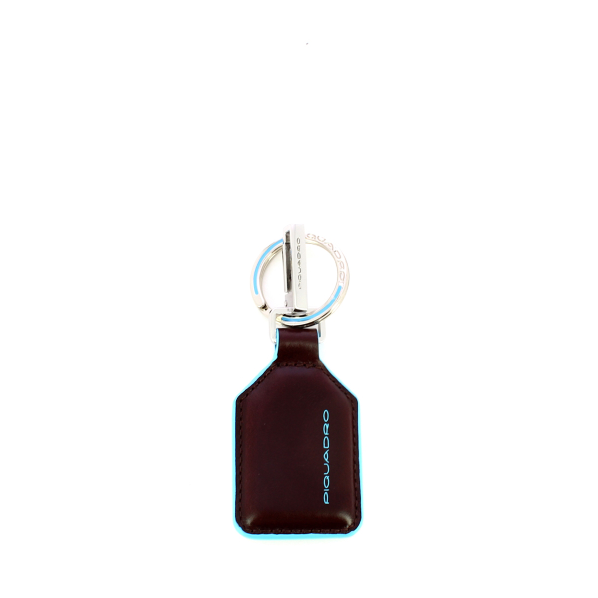 Piquadro Portachiavi in pelle con moschettone Blue Square - 1