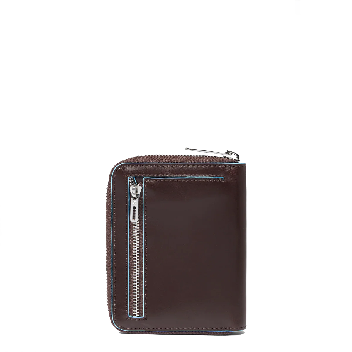 Piquadro Portafoglio Piccolo Blue Square Zip Around Mogano - 3 Piquadro Portafoglio Piccolo Blue Square Zip Around Mogano - 3