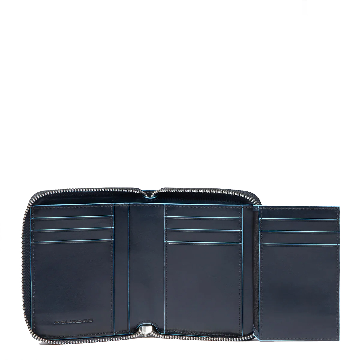 Piquadro Portafoglio Piccolo Blue Square Zip Around Blu2 - 4 Piquadro Portafoglio Piccolo Blue Square Zip Around Blu2 - 4