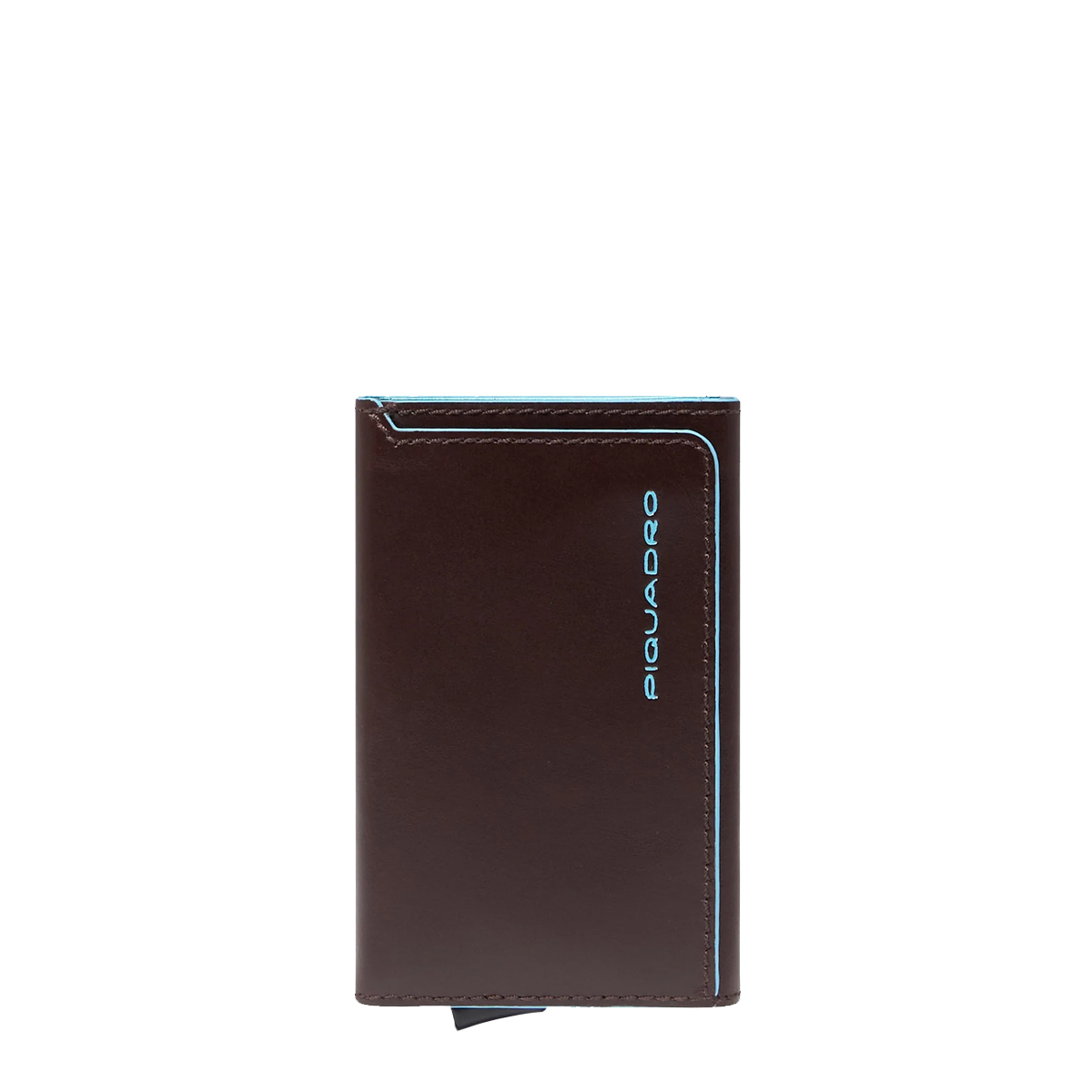 Piquadro Porta Carte Sliding System Blue Square Mogano - 1 Piquadro Porta Carte Sliding System Blue Square Mogano - 1
