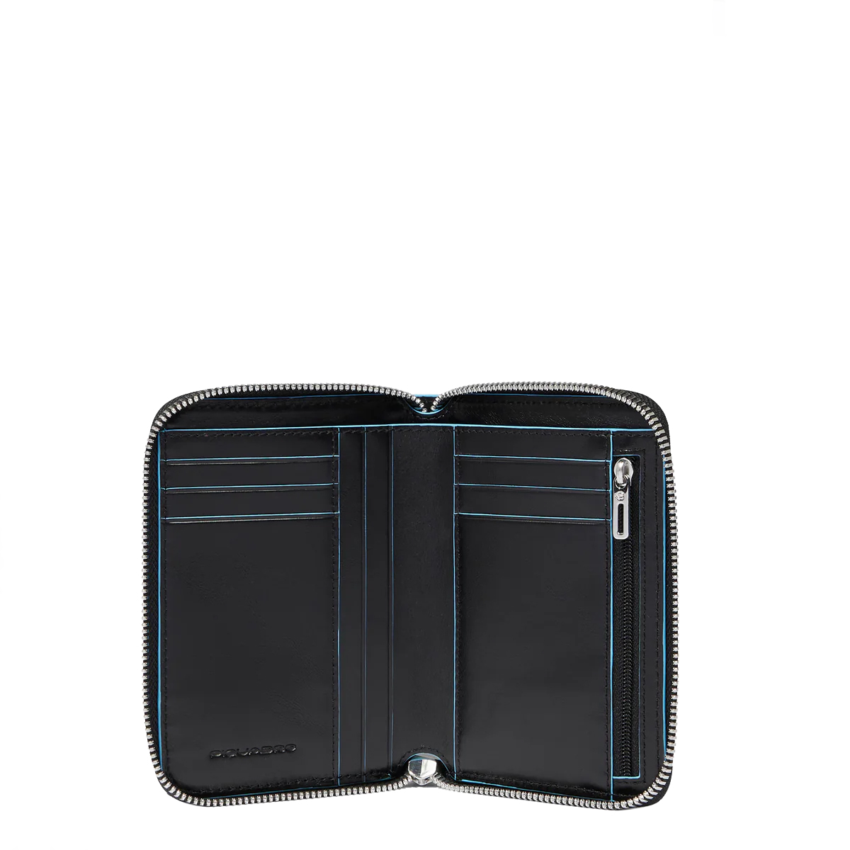 Piquadro Portafoglio Piccolo Blue Square Zip Around Nero - 4 Piquadro Portafoglio Piccolo Blue Square Zip Around Nero - 4