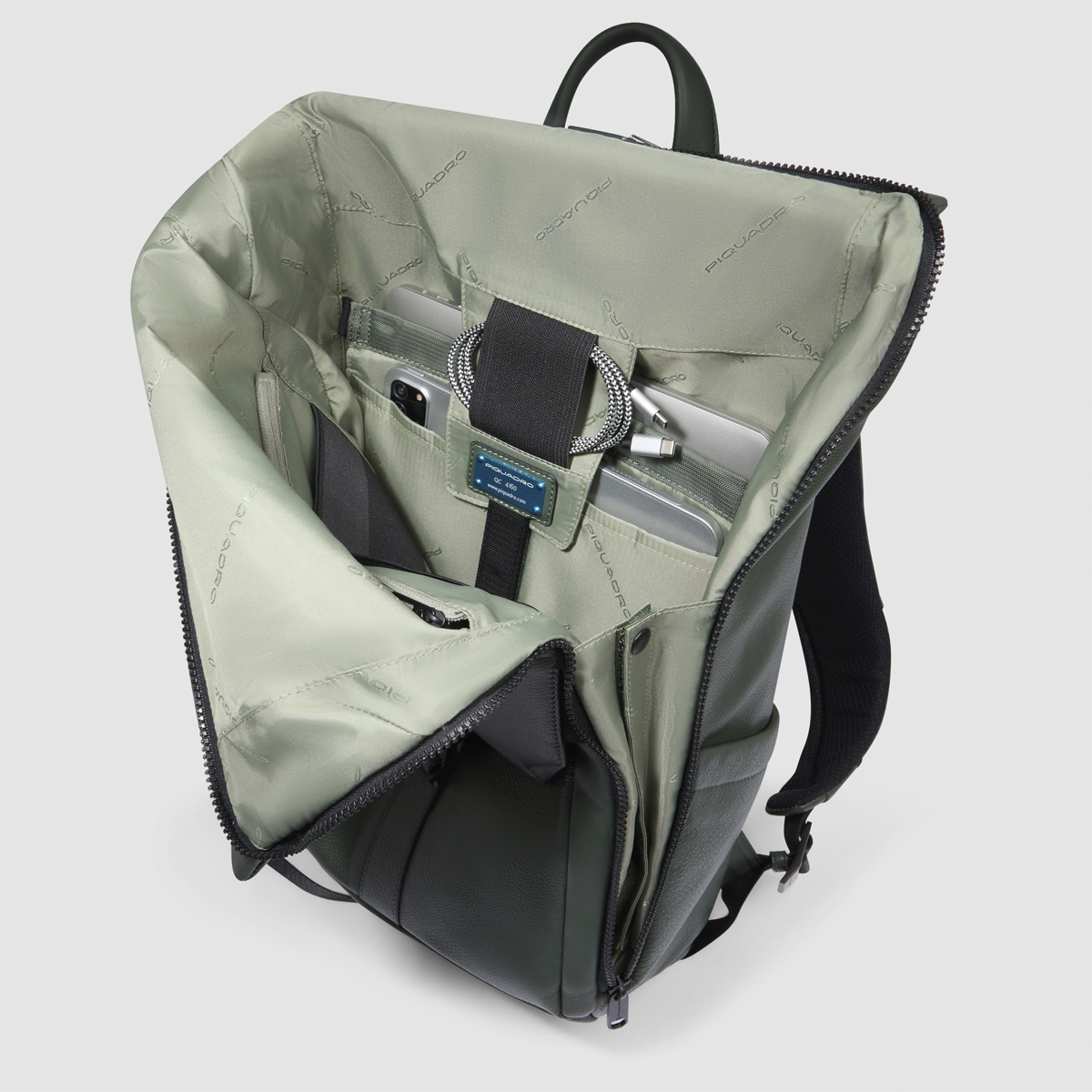 Piquadro Zaino Than Roll-Top Porta PC 15.6" Verde - 6 Piquadro Zaino Than Roll-Top Porta PC 15.6" Verde - 6