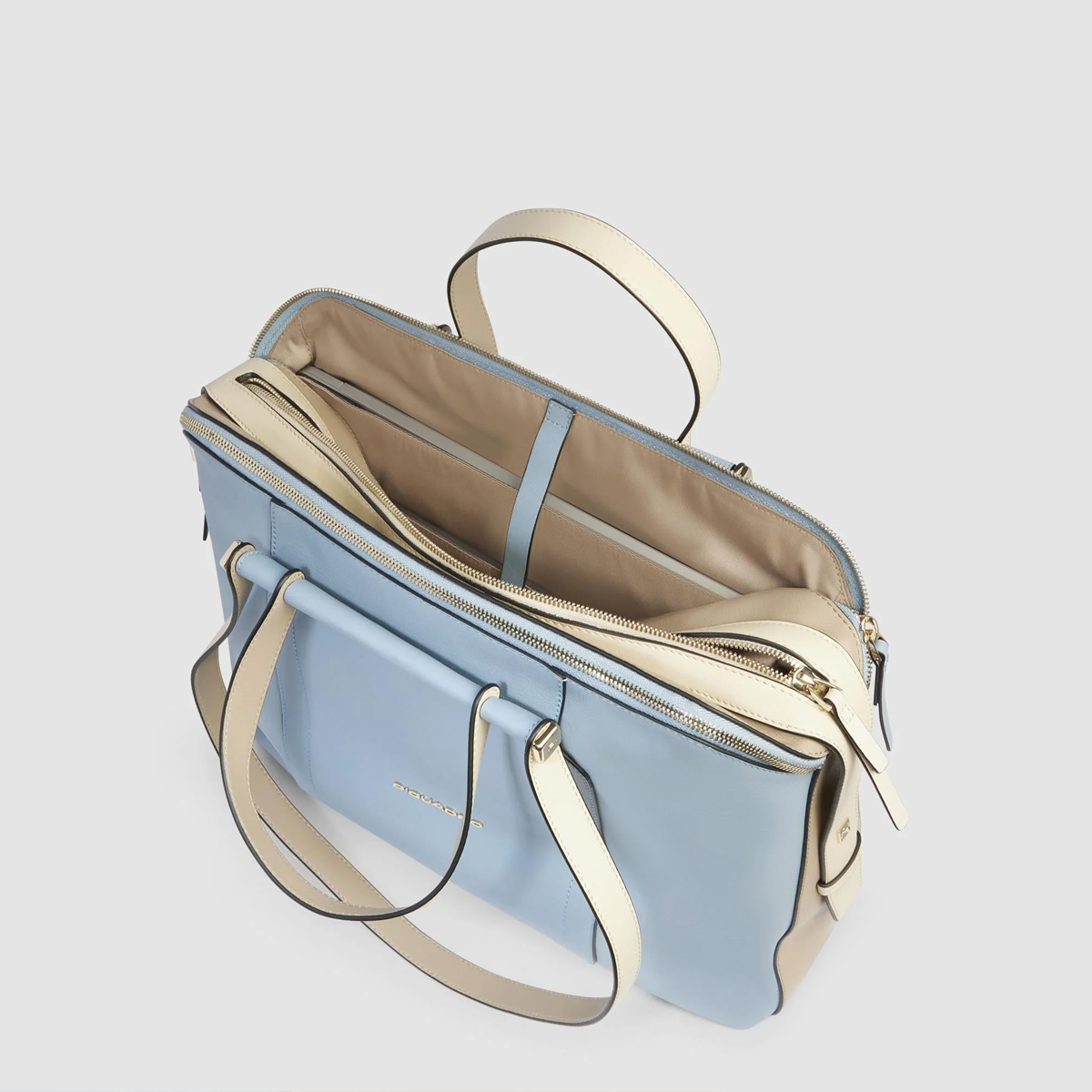 Piquadro Cartella Porta PC 14" Circle Azzurro Beige2 - 5 Piquadro Cartella Porta PC 14" Circle Azzurro Beige2 - 5