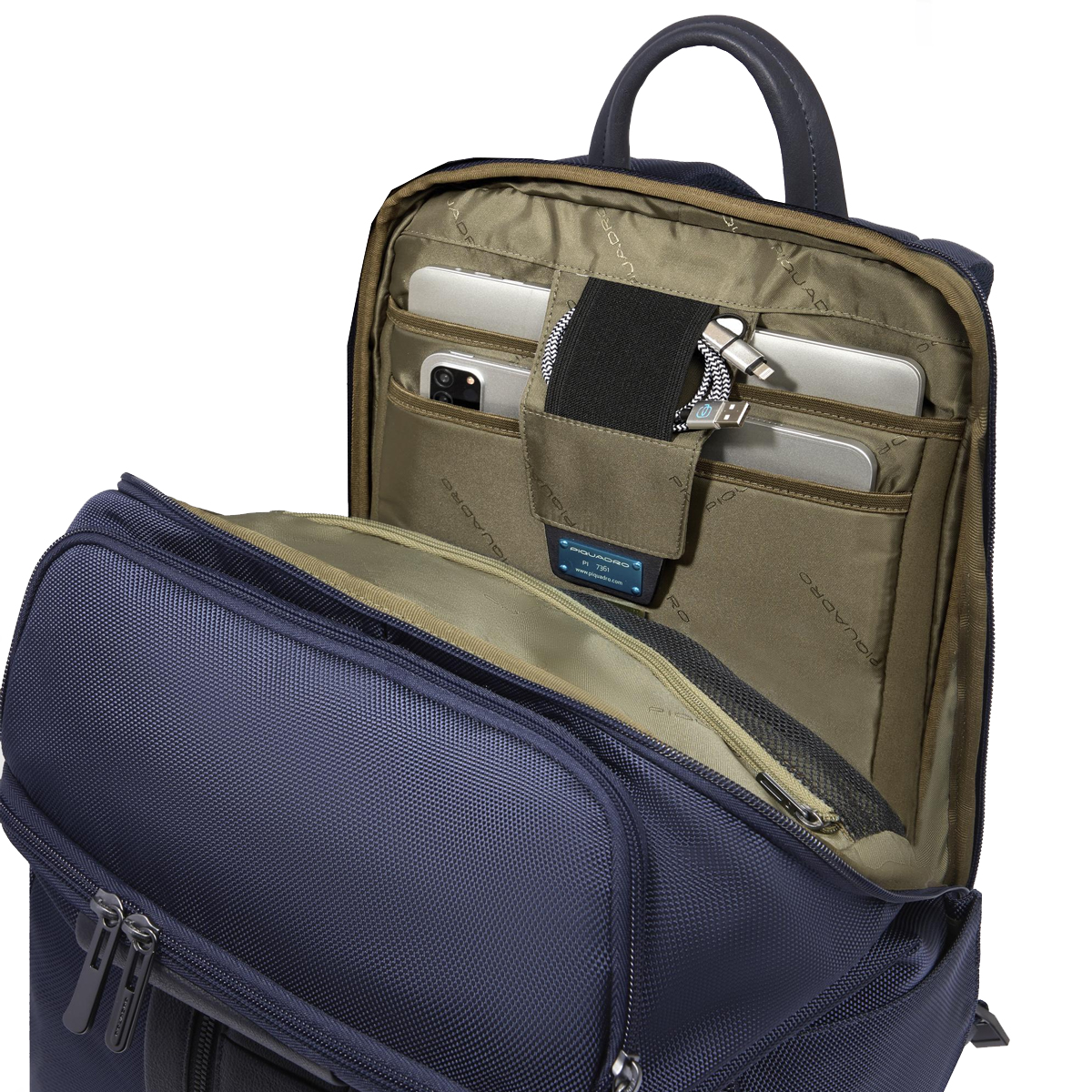 Piquadro Zaino da viaggio Brief Porta PC 15.6" Blu - 6 Piquadro Zaino da viaggio Brief Porta PC 15.6" Blu - 6