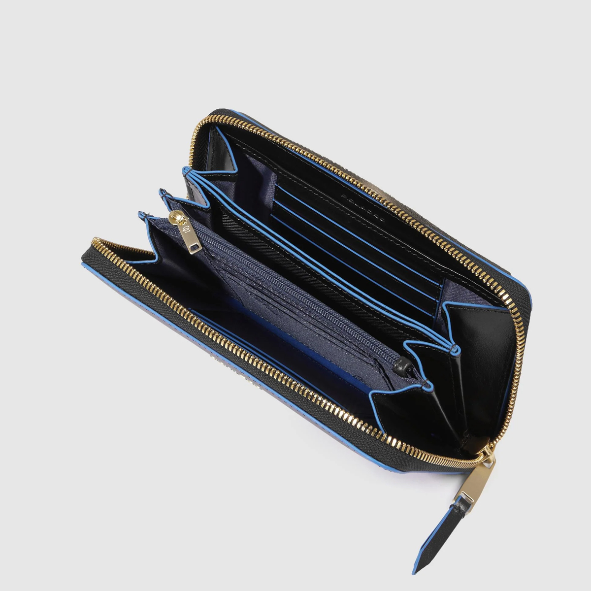 Piquadro Portafoglio Donna Zip Around Blue Square Nero - 4 Piquadro Portafoglio Donna Zip Around Blue Square Nero - 4