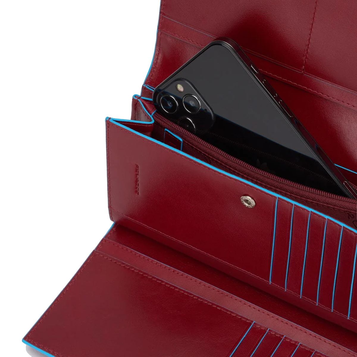 Piquadro Portafoglio Donna RFID Blue Square Rosso - 3 Piquadro Portafoglio Donna RFID Blue Square Rosso - 3