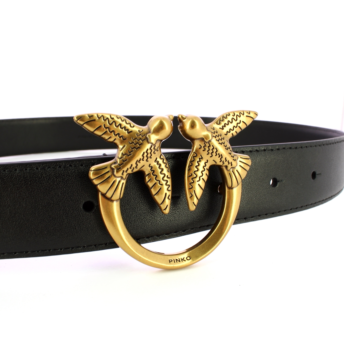 Pinko Cintura Love Berry 3 cm Nero Antique Gold - 2 Pinko Cintura Love Berry 3 cm Nero Antique Gold - 2