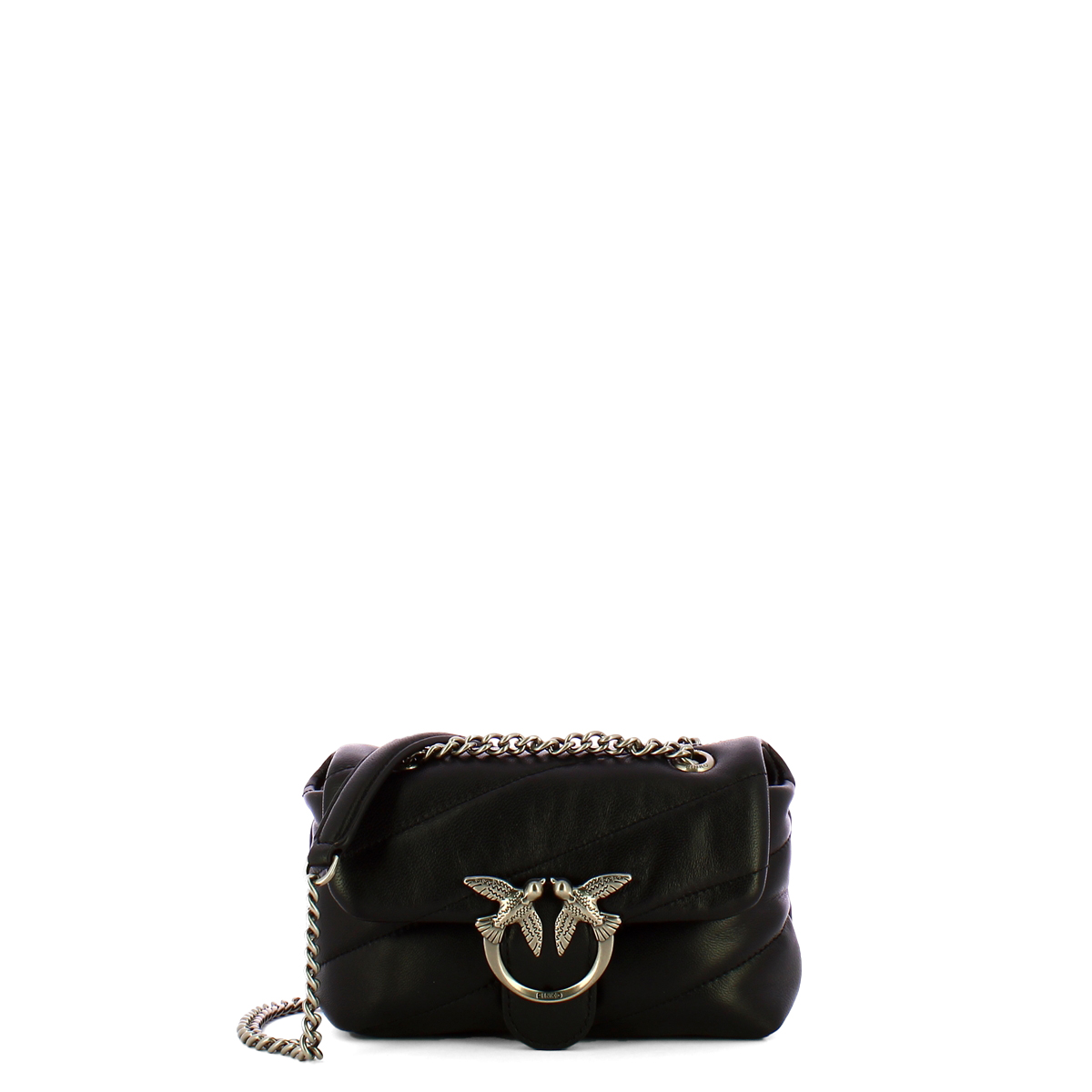 Pinko Mini Borsa a tracolla Love Puff Nero Old Silver - 1