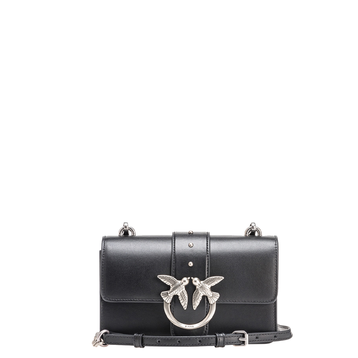 Pinko Mini Borsa a tracolla Love One Nero Old Silver - 1