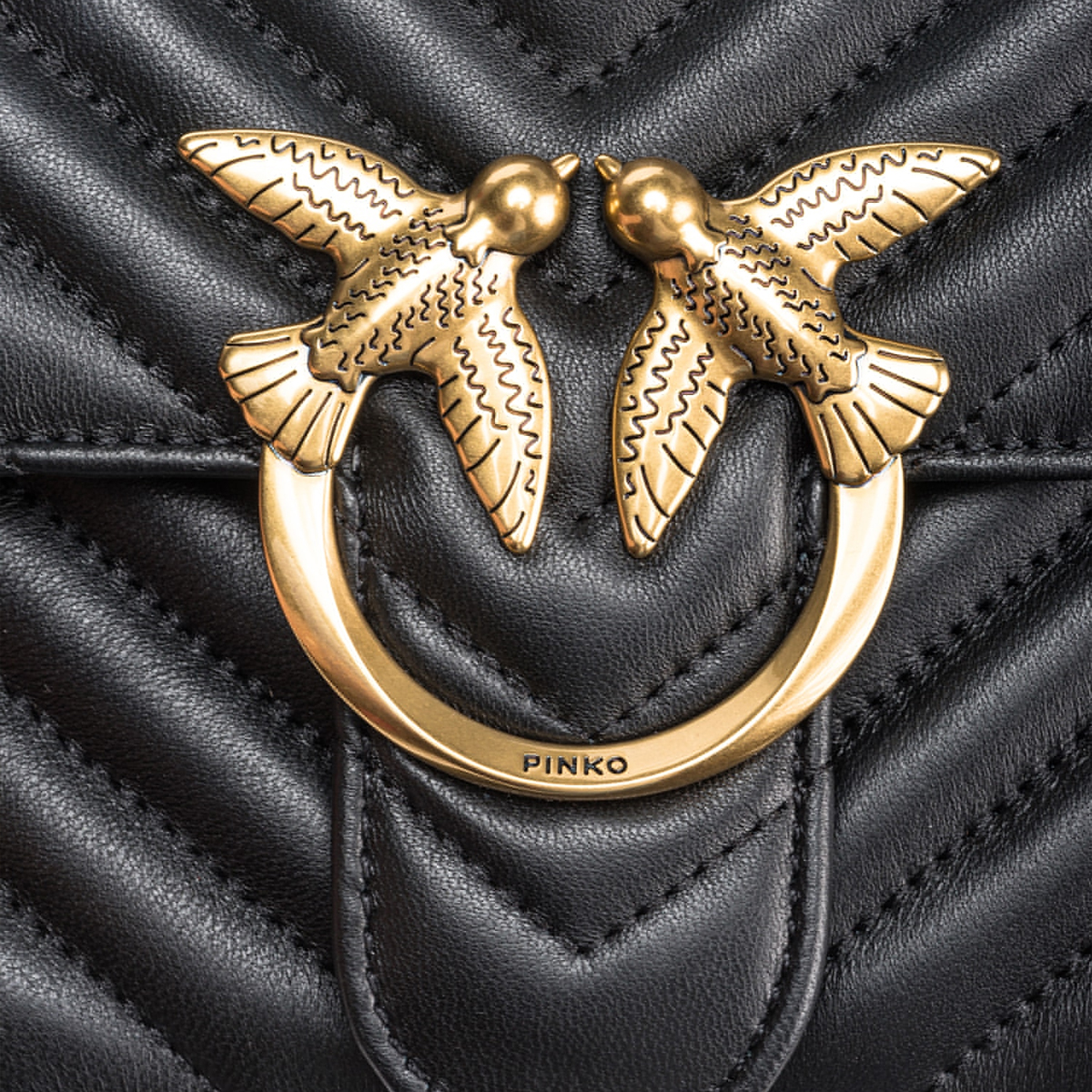 Pinko Borsa a tracolla Love One Chevron Nero Antique Gold - 4 Pinko Borsa a tracolla Love One Chevron Nero Antique Gold - 4