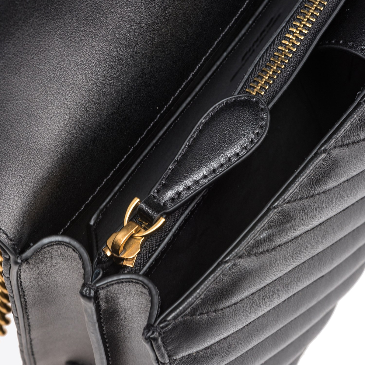 Pinko Borsa a tracolla Love One Chevron Nero Antique Gold - 6 Pinko Borsa a tracolla Love One Chevron Nero Antique Gold - 6
