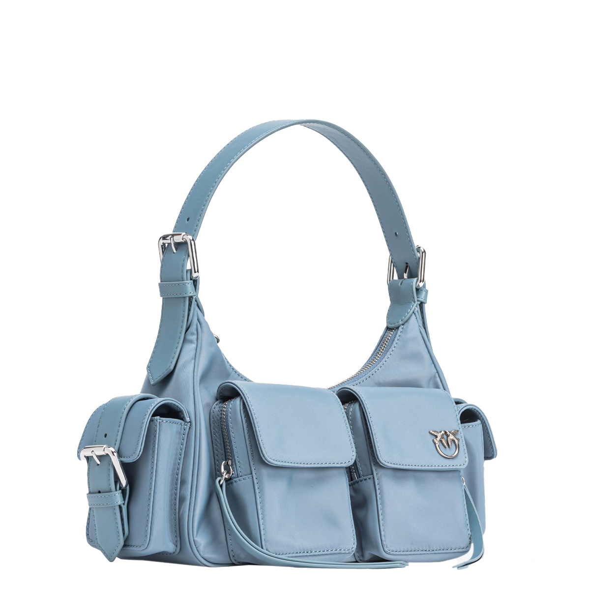 Pinko Borsa a spalla Cargo Cool Blue Shiny Nickel - 2